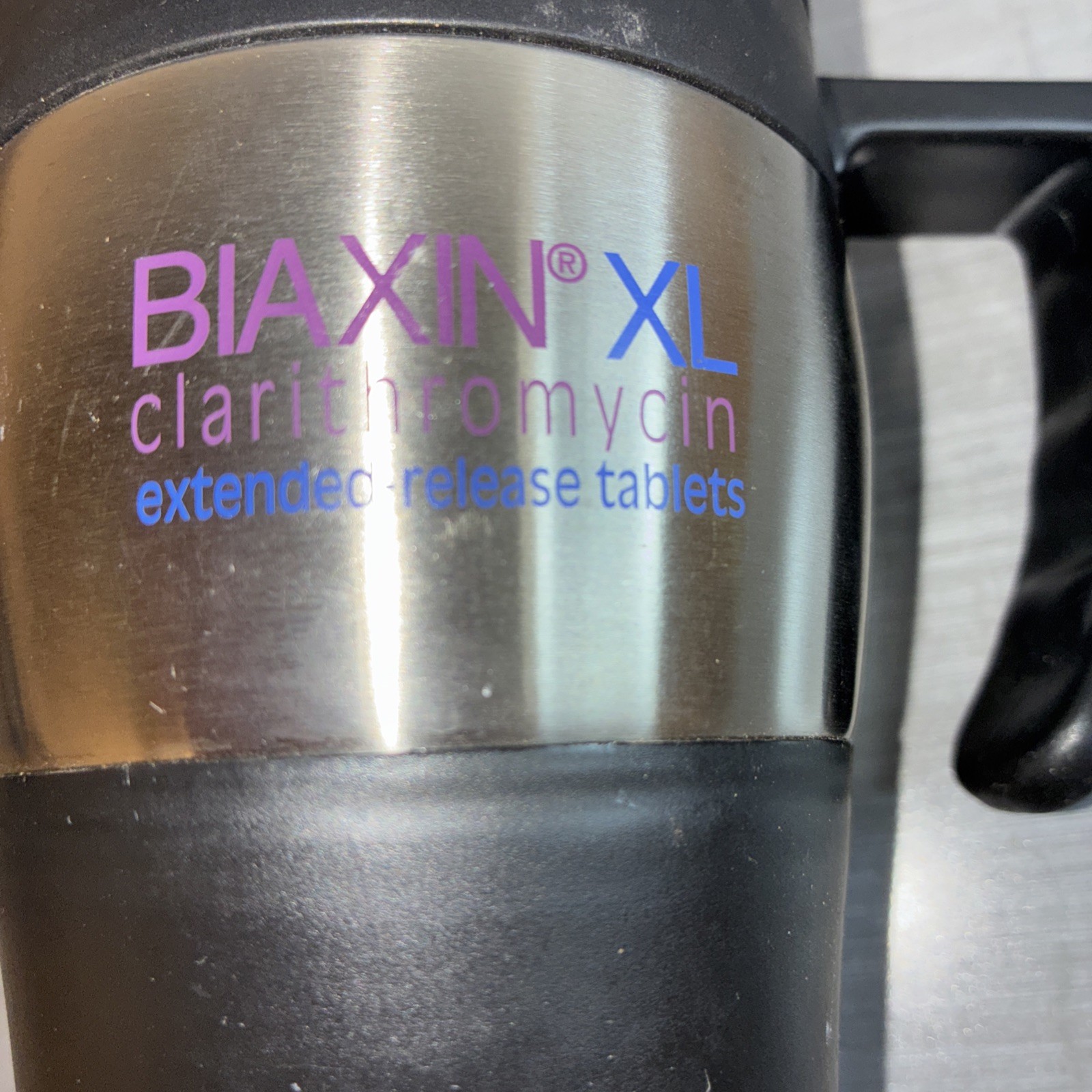 pharmaceutical Collectible Biaxin XL Clarithromycin Plastic & Stainless Travel