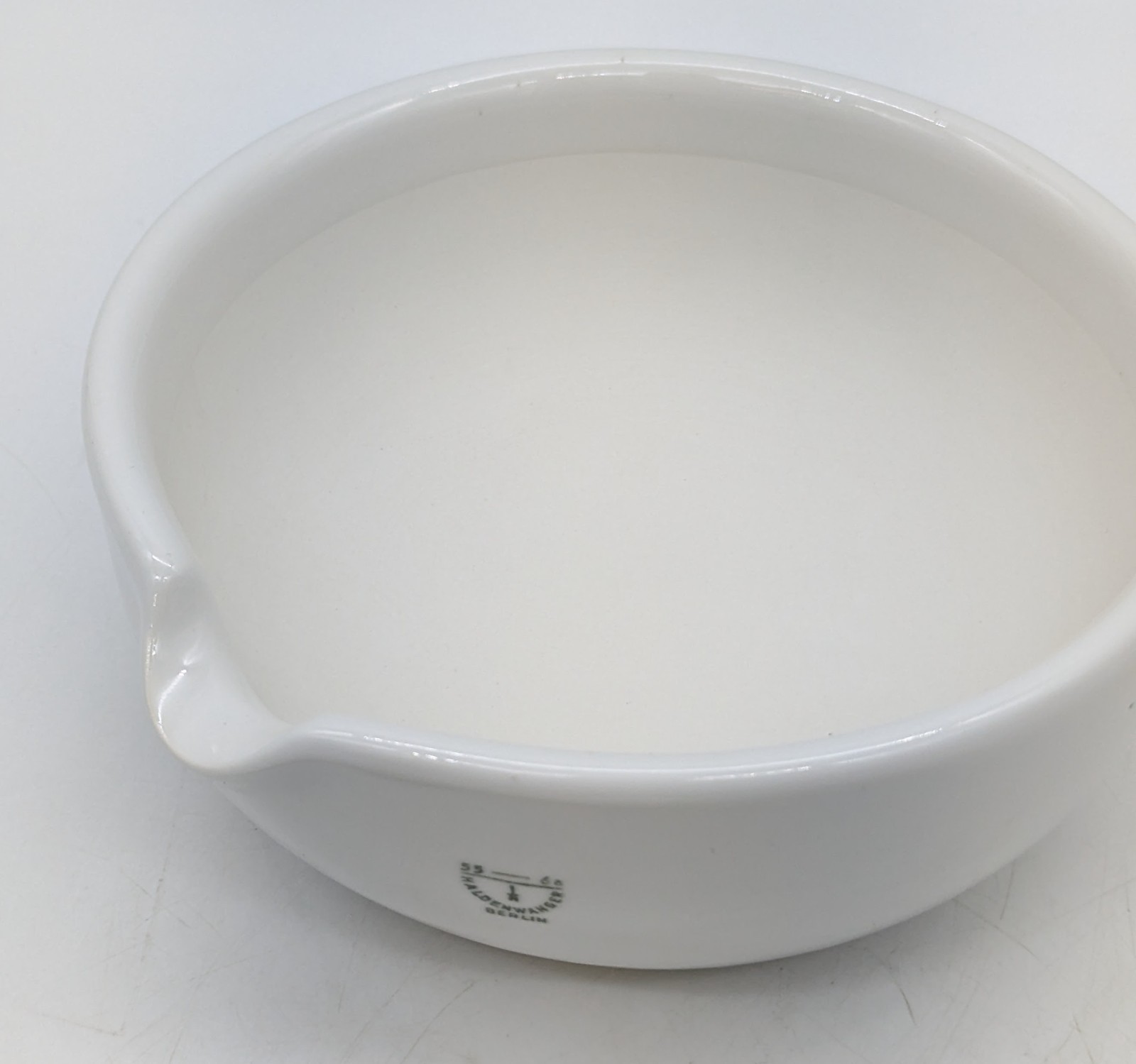 Vtg Haldenwanger Berlin Germany Mortar & Pestle White Porcelain Scientific 6.5″