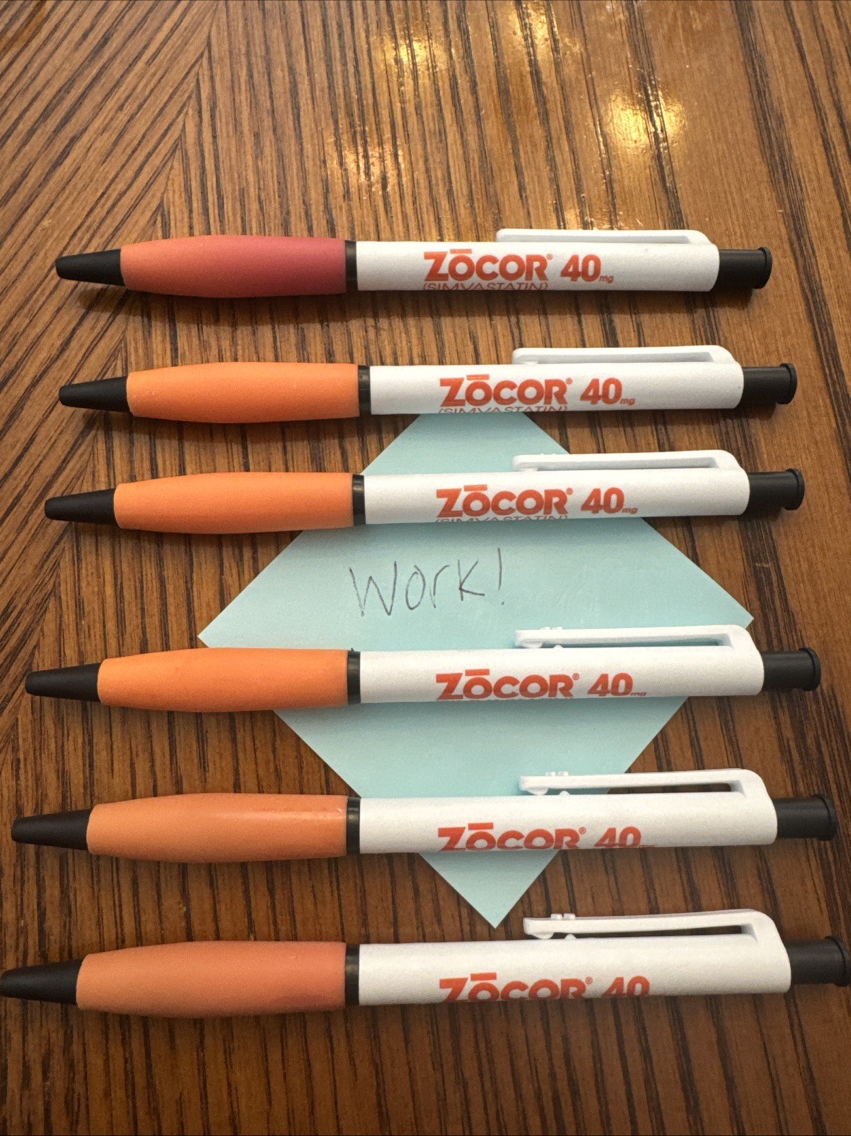 Lot of 6 ZOCOR 40 Pharmaceutical Drug Rep Pen VERY RARE Advertising Collectible