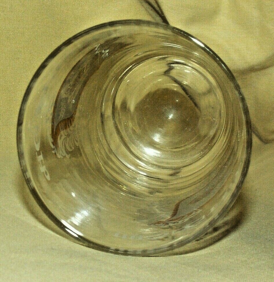 MEDICAL GLASS TUMBLER APOTHECARY MORTAR PESTLE VINTAGE BARWARE GOLD RECIPE DRAM*
