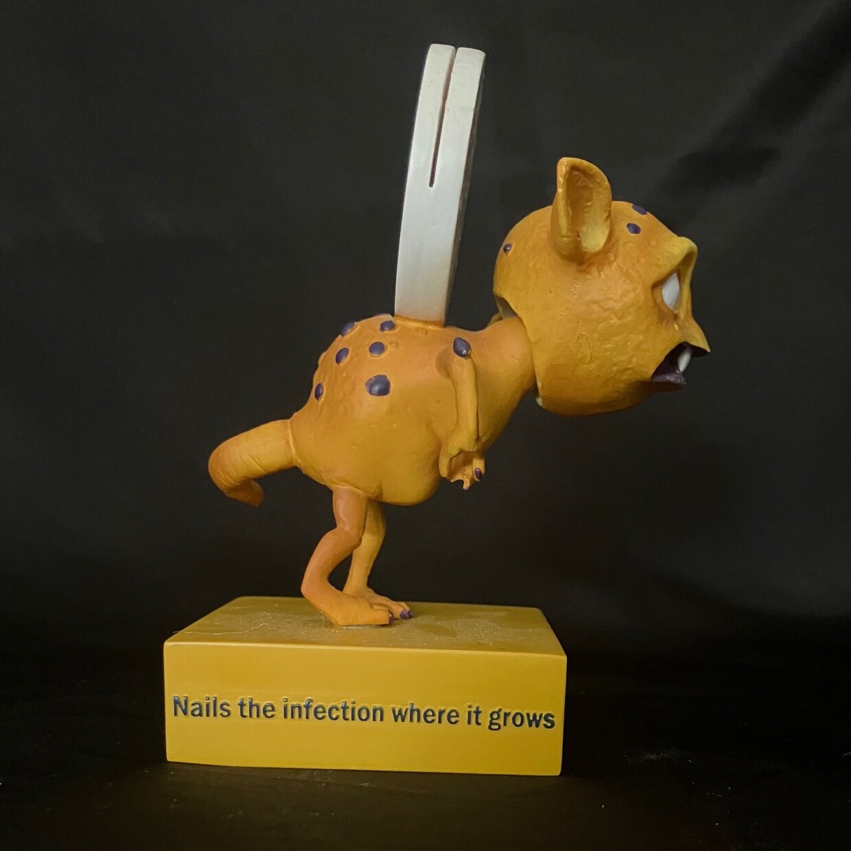 Drug Rep Lamisil Pharma Swag Advertising Nodder Creature Bobblehead Card Holder