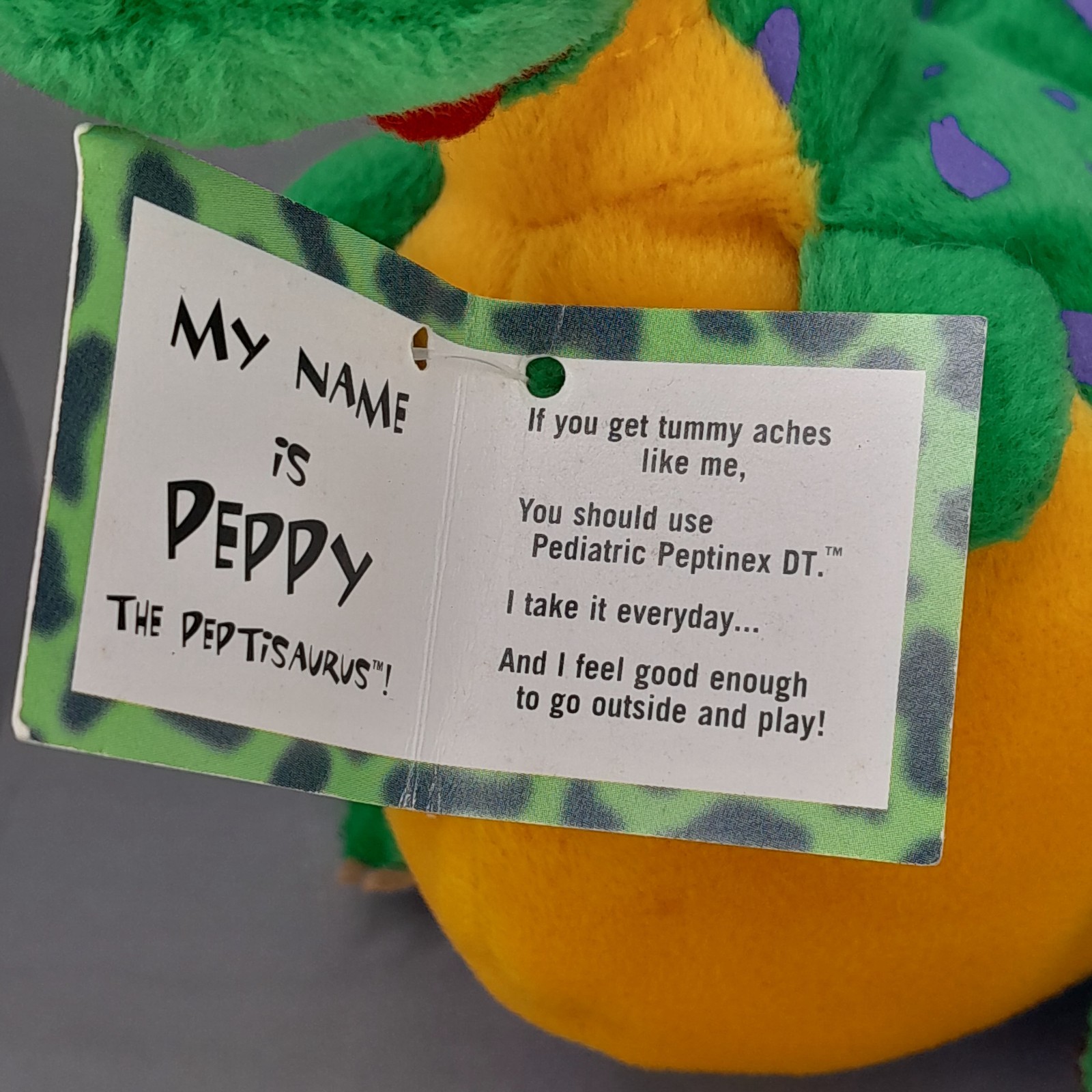 Peppy the Peptisaurus 8” Dinosaur Plush Green Toy New With Tags