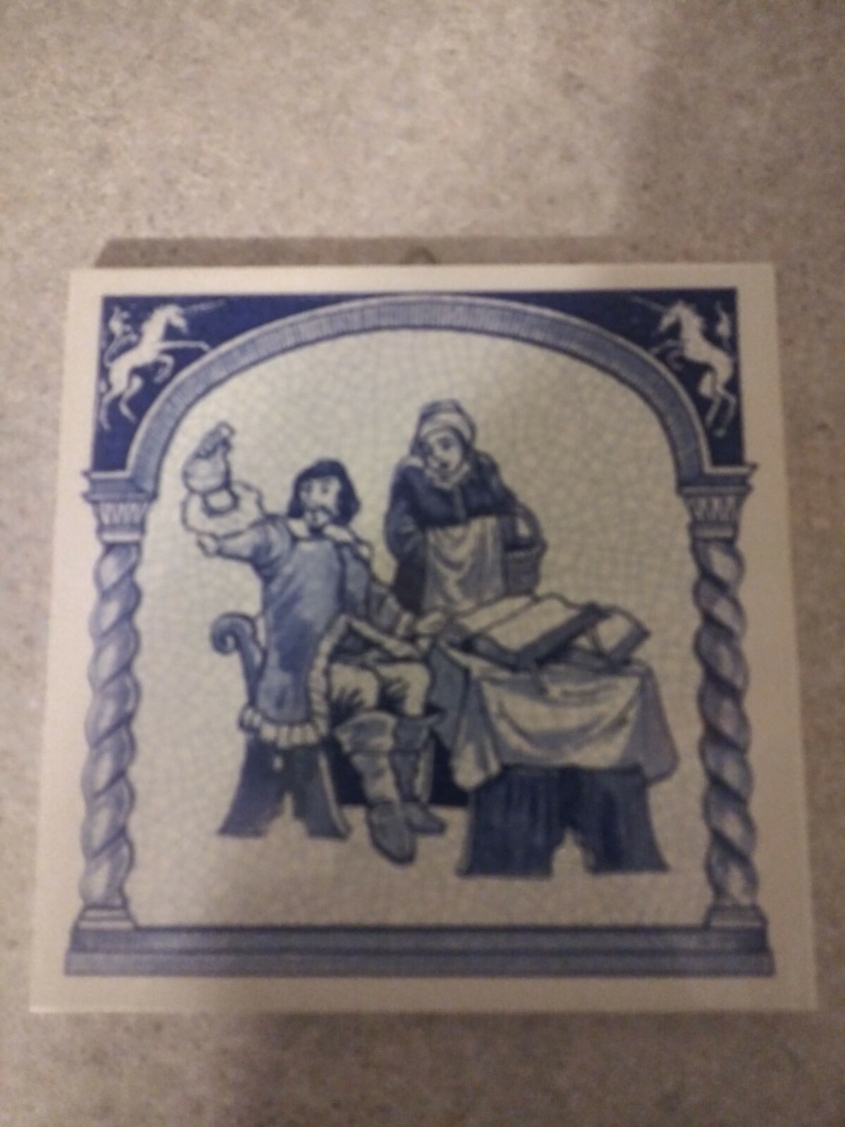 BURROUGHS WELLCOME Pharmacy English Pill Tile Handmade DELFT Holland