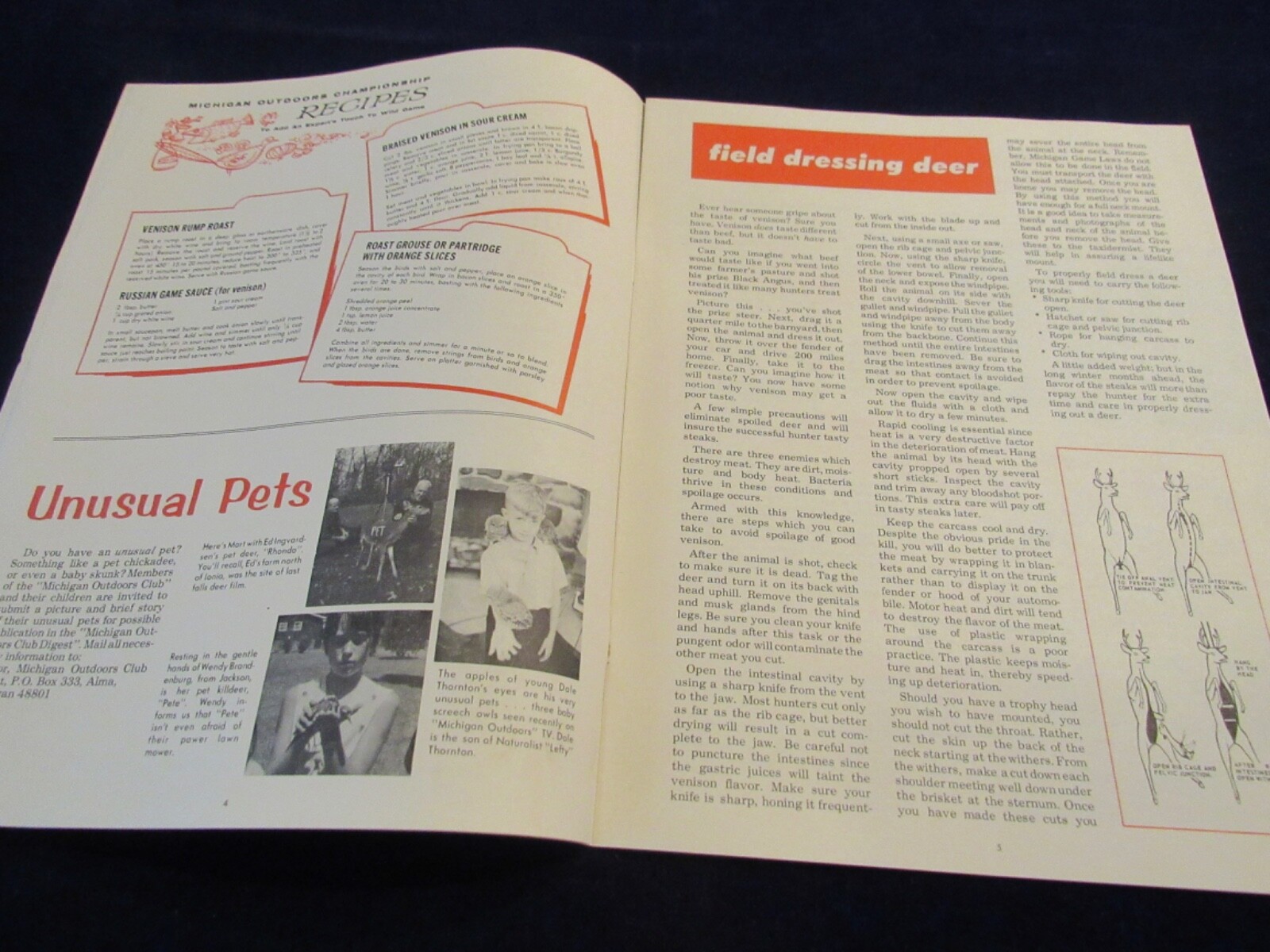 1966 Michigan Outdoors Club Digest w/Annual Fishing Contest Winners info B139
