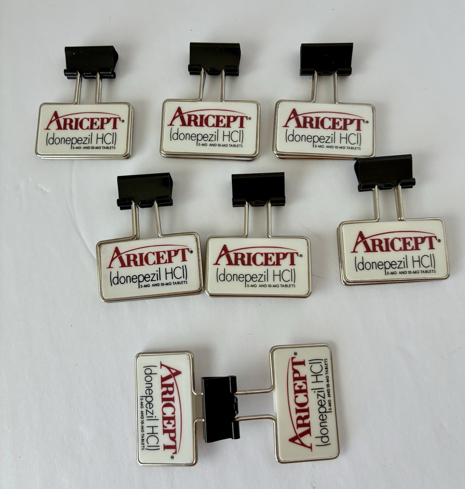 VTG Aricept Pharmacore Lot Of 7 Aricept Drug Rep Binder Paper Clip Advertising