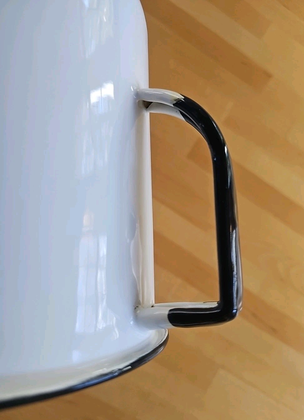 Vintage Enamelware Pitcher White Black Medical Measuring Cup 2000 cc 64 Oz. L@@K