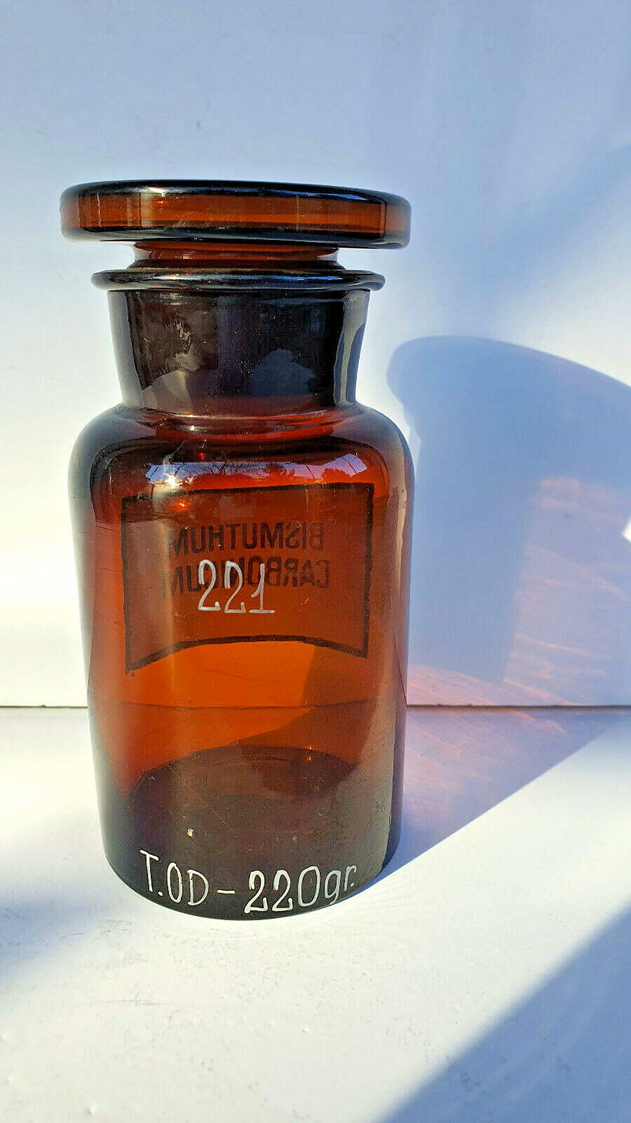 Vintage Brown Apothecary Pharmacy Brown Jar 250 ml BISMUTHUM CARBONICUM