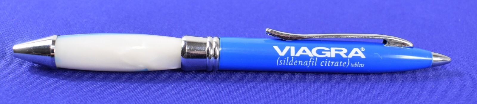 Blue Marbled Viagra Drug Rep Pharmaceutical Promo Advertising Metal Pen #4913