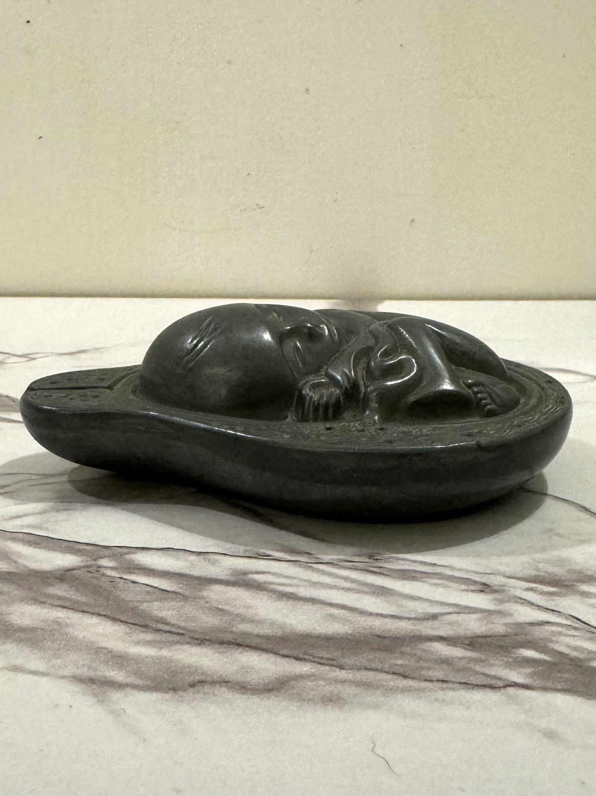 VINTAGE MEDICAL PHARMACEUTICAL PARKE-DAVIS FETAL PEWTER PAPERWEIGHT CA. 1950’s