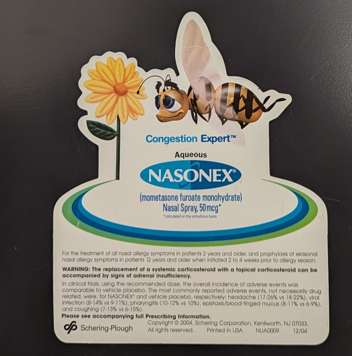 Drug Rep Pharmaceutical Advertising Promo Refrigerator Magnet Nasonex