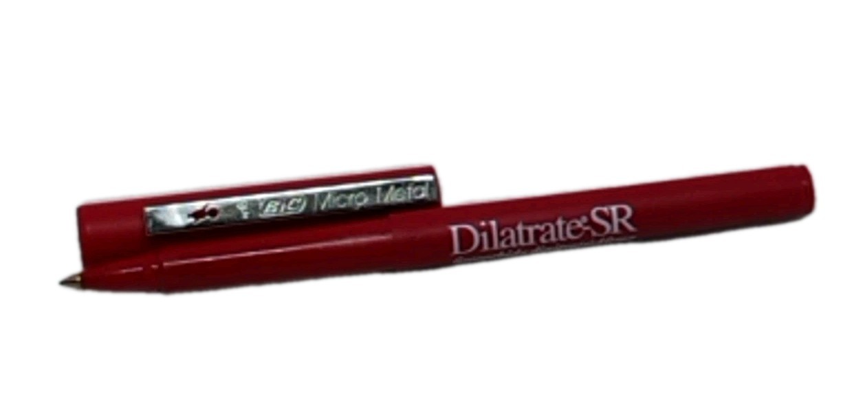 Dilatrate SR Pharmaceutical Drug Rep Pen Red Bic USA Prop Tested Works