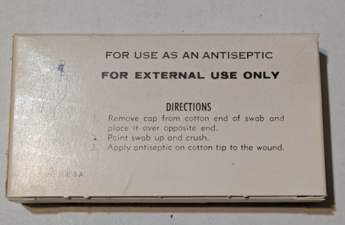 Vintage Welsh a Textron Company / Unit #749 / 10 PVP Iodine swabs