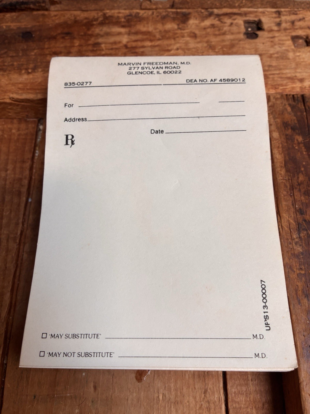 Vintage 1970’s Doctor’s Prescription Pad~ Collector’s Item Ephemera Advertising