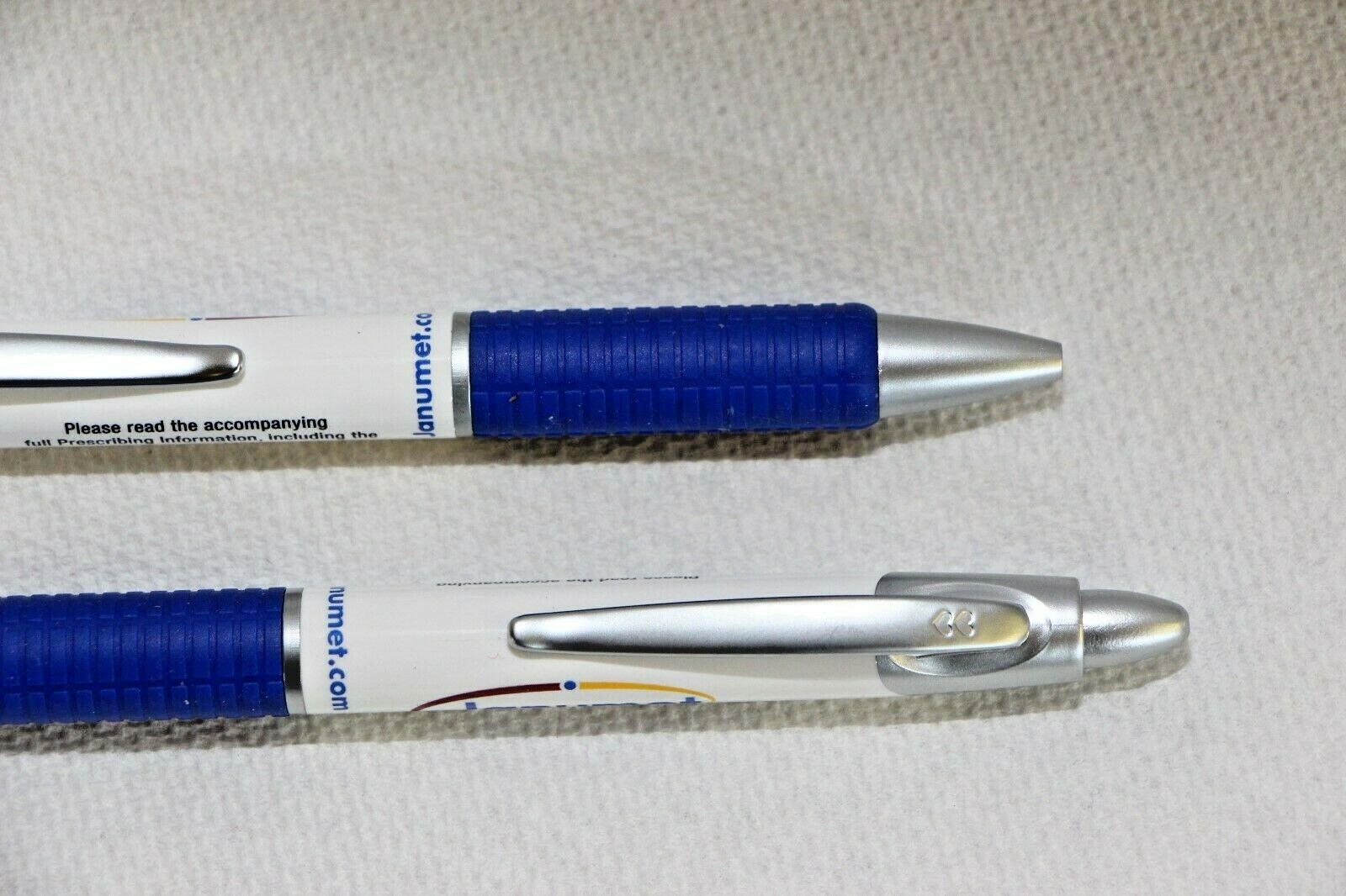 Pharmaceutical Drug Rep Collectible Pens 4 Plastic Janumet Blue on White NEW