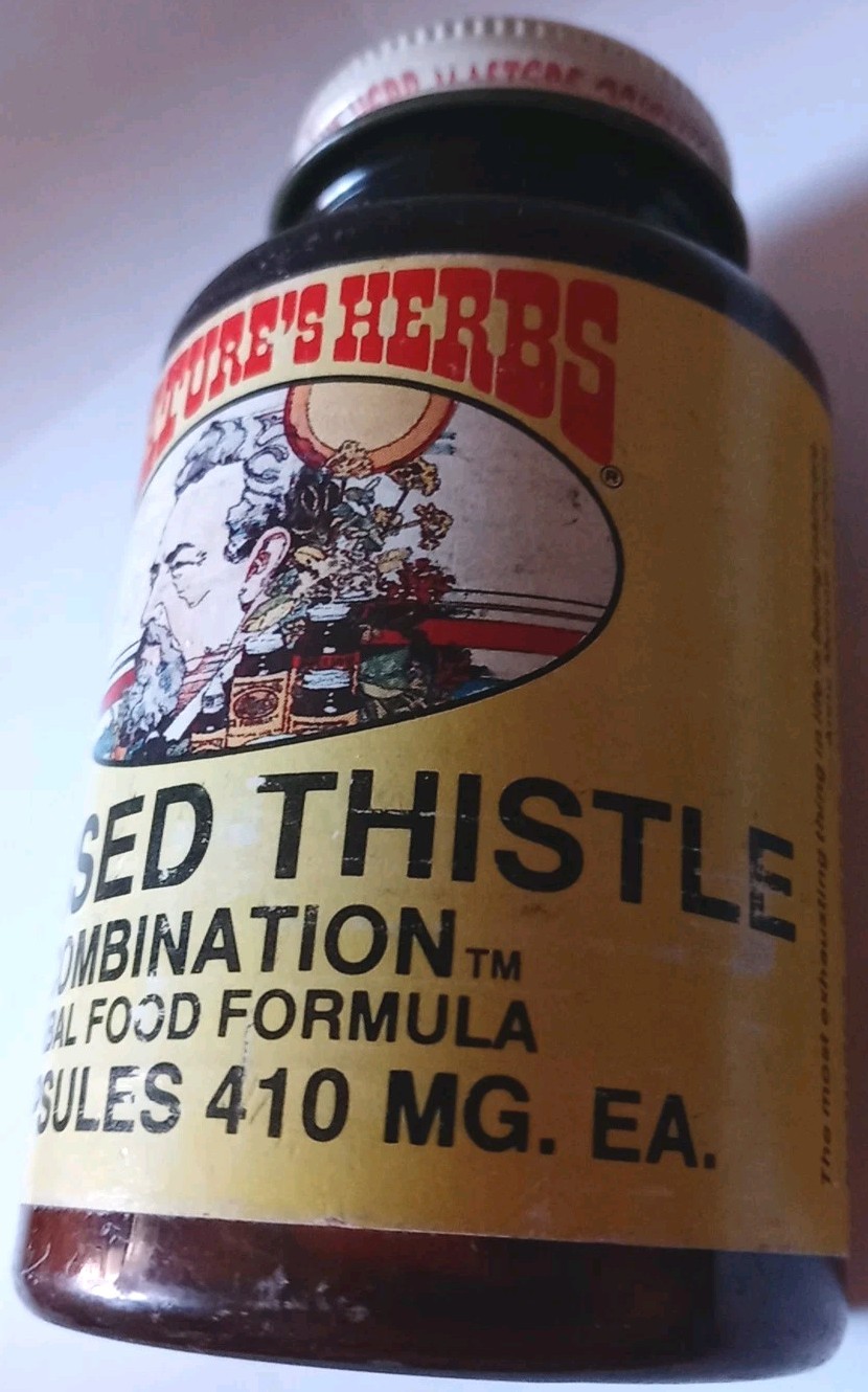 Vintage Expired Blessed Thistle Combo UNOPENED Natures Herbs Supplements Retro