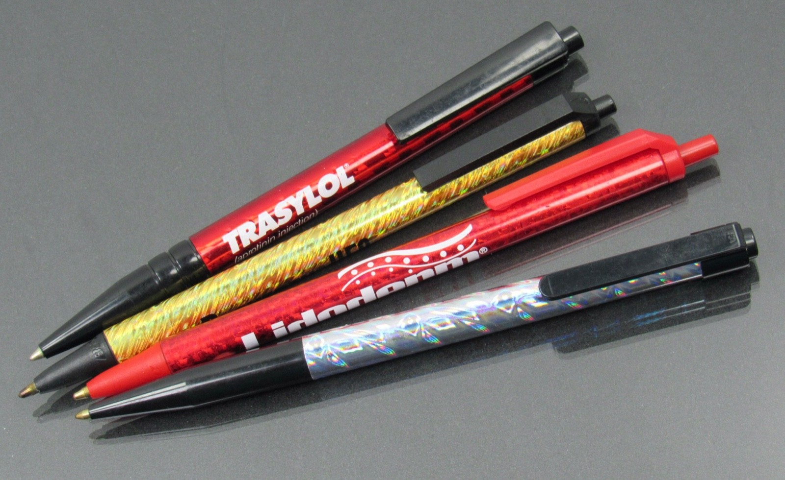 Drug Rep Lot 4 PENS Pharmaceutical Promo Advertising Sparkling & Iridescent Rare