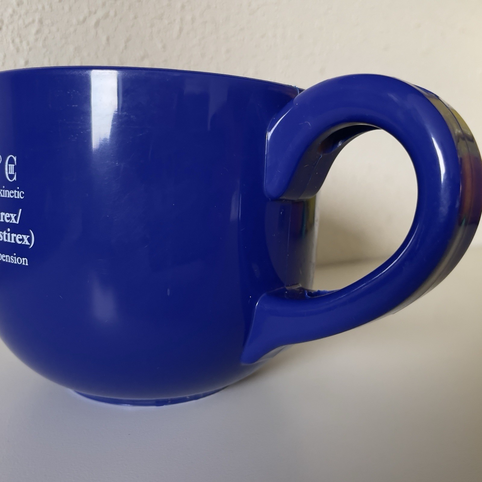 Tussionex Pharmaceutical Drug Rep Collectibles Coffee Mug Soup Cup Plastic Blue