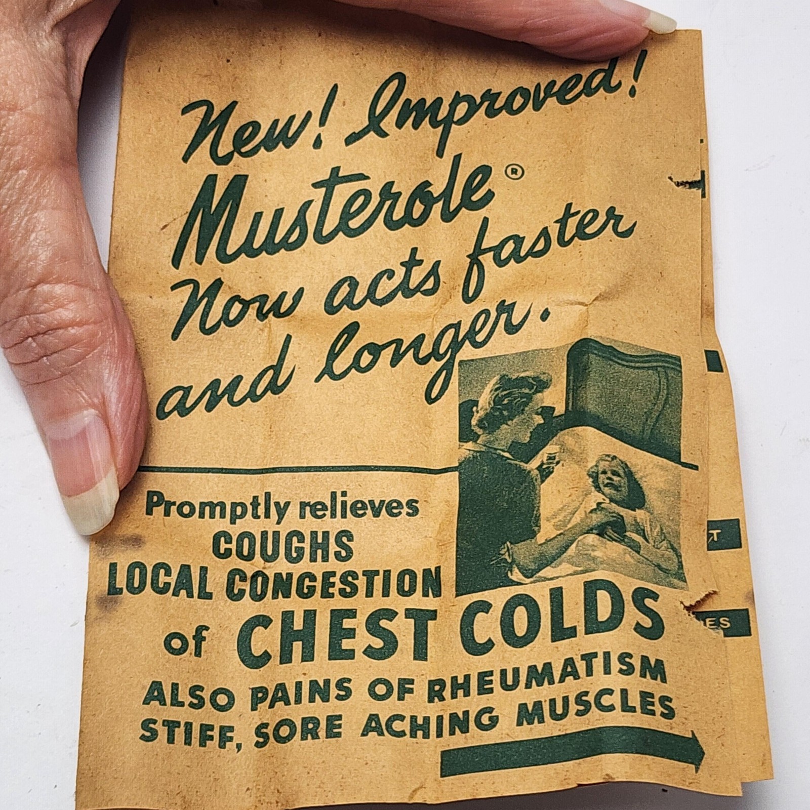 Vintage NOS Musterole Regular Strength 1 oz Glass Jar w/ Box Made in USA Leaflet