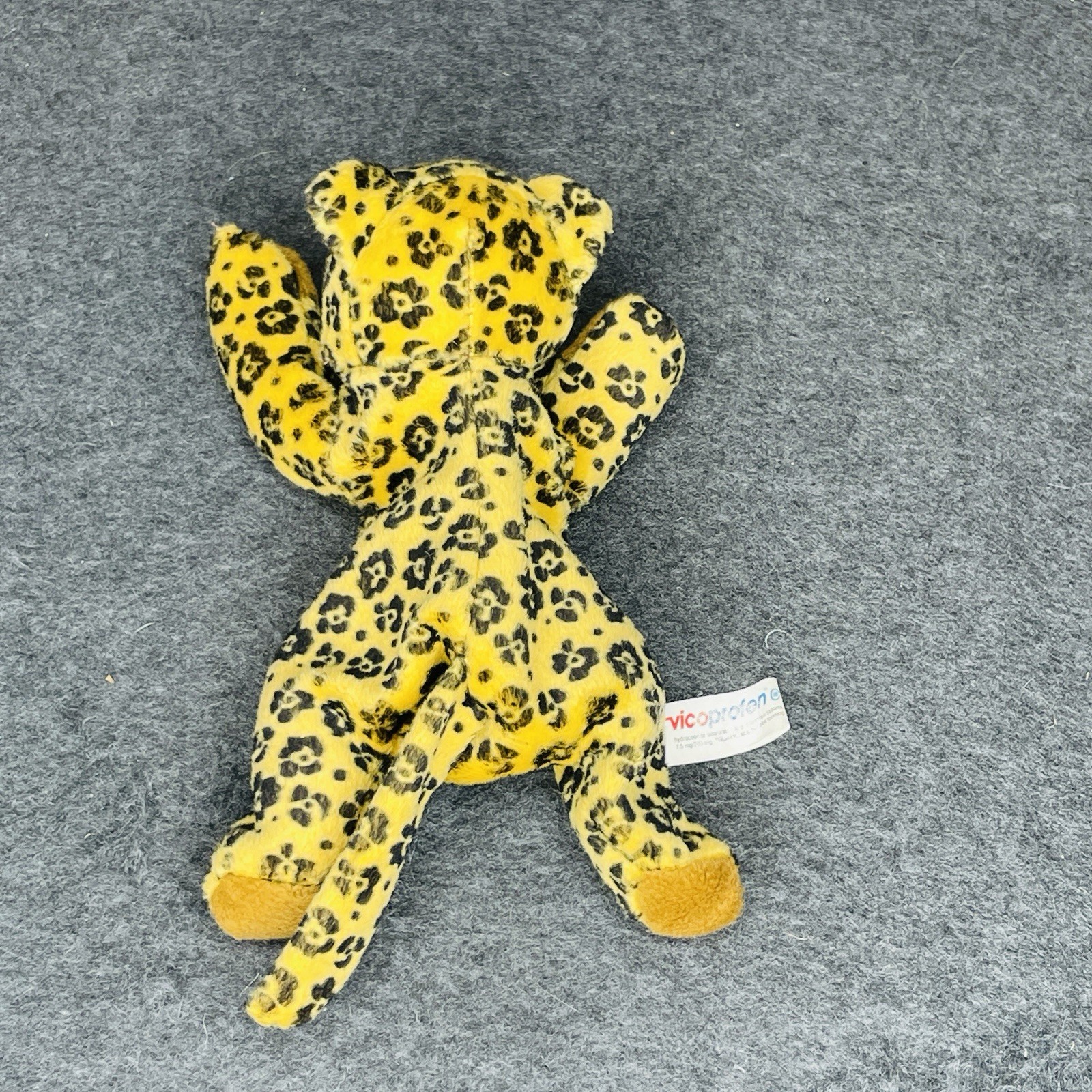 Vintage Vicoprofen Leopard Bean Bag Plush Pharmaceutical Drug Rep Advertisement