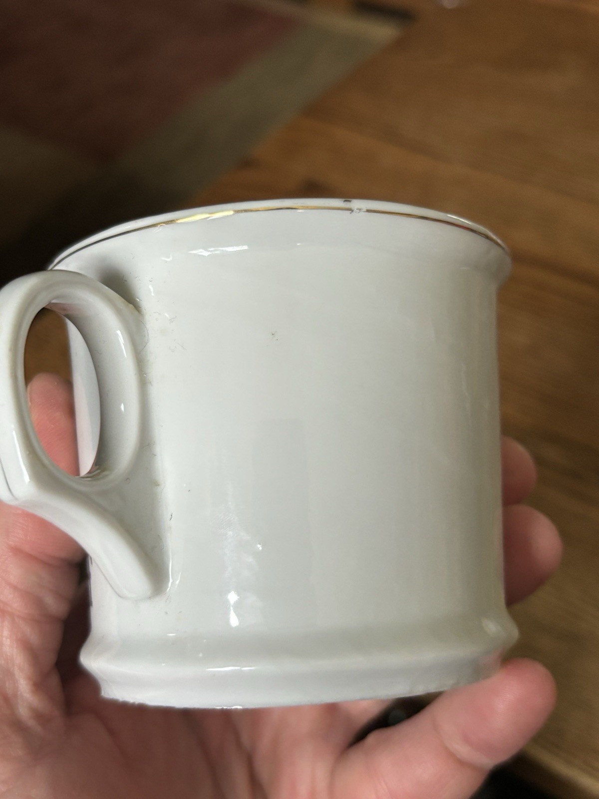 Vintage Apothecary Pharmacy Barber Shaving Mug Porcelain Enameled Mortar Pestle