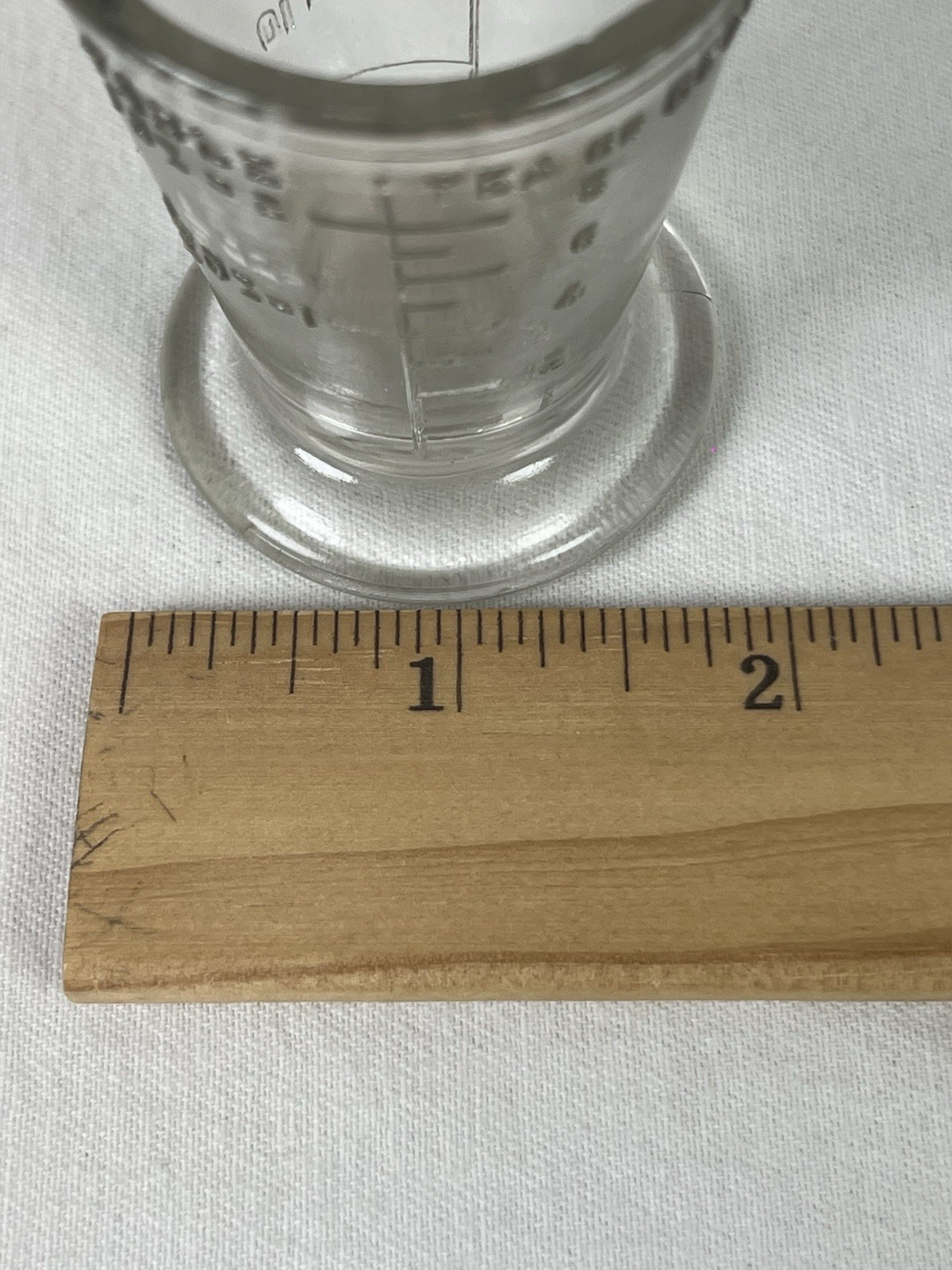 Armstrong Cork De Luxe Medicine Glass Measuring CCs Drams Teaspoon Tablespoon
