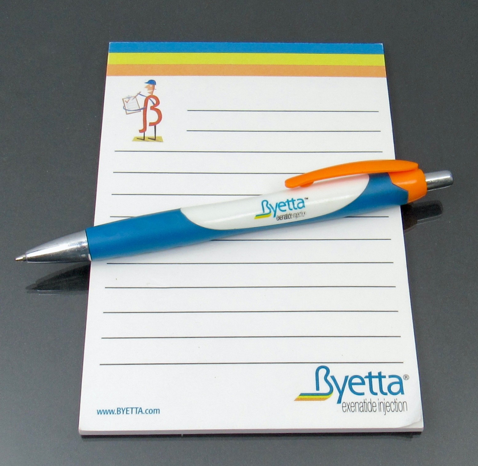 Byetta Lot PEN + Sticky Pad Drug Rep Pharmaceutical Promo Advertising