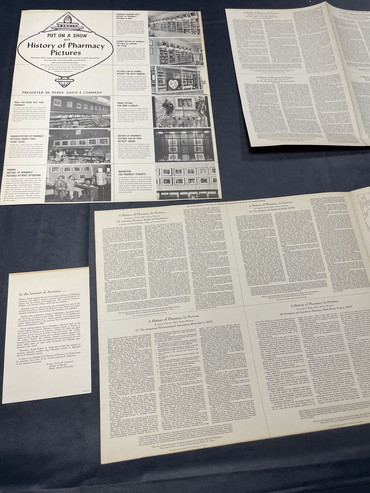 History Of Pharmacy In Pictures Orig Parke Davis Company Art Prints 1950’S Vtg