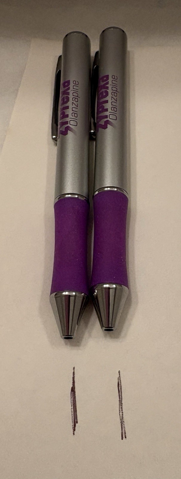 VTG LOT OF 2 ZYPREXA Combo- PEN/STYLUS Pharma Advertising Drug Rep Log NEW NOS