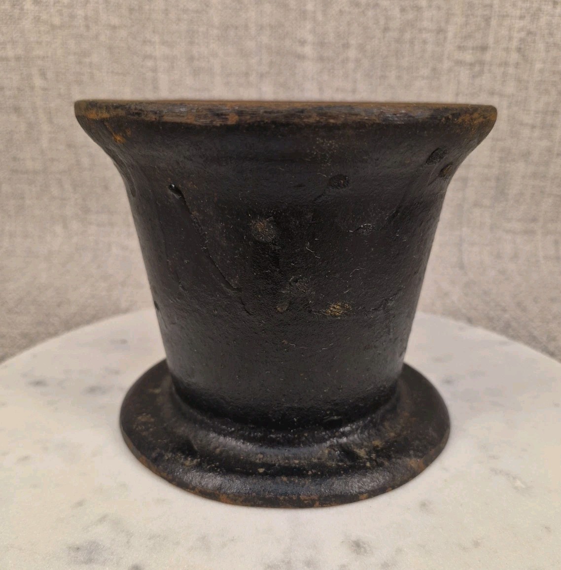 Vintage Cast Iron Mortar Grinding Bowl Apothecary Druggist Chemist Herbs