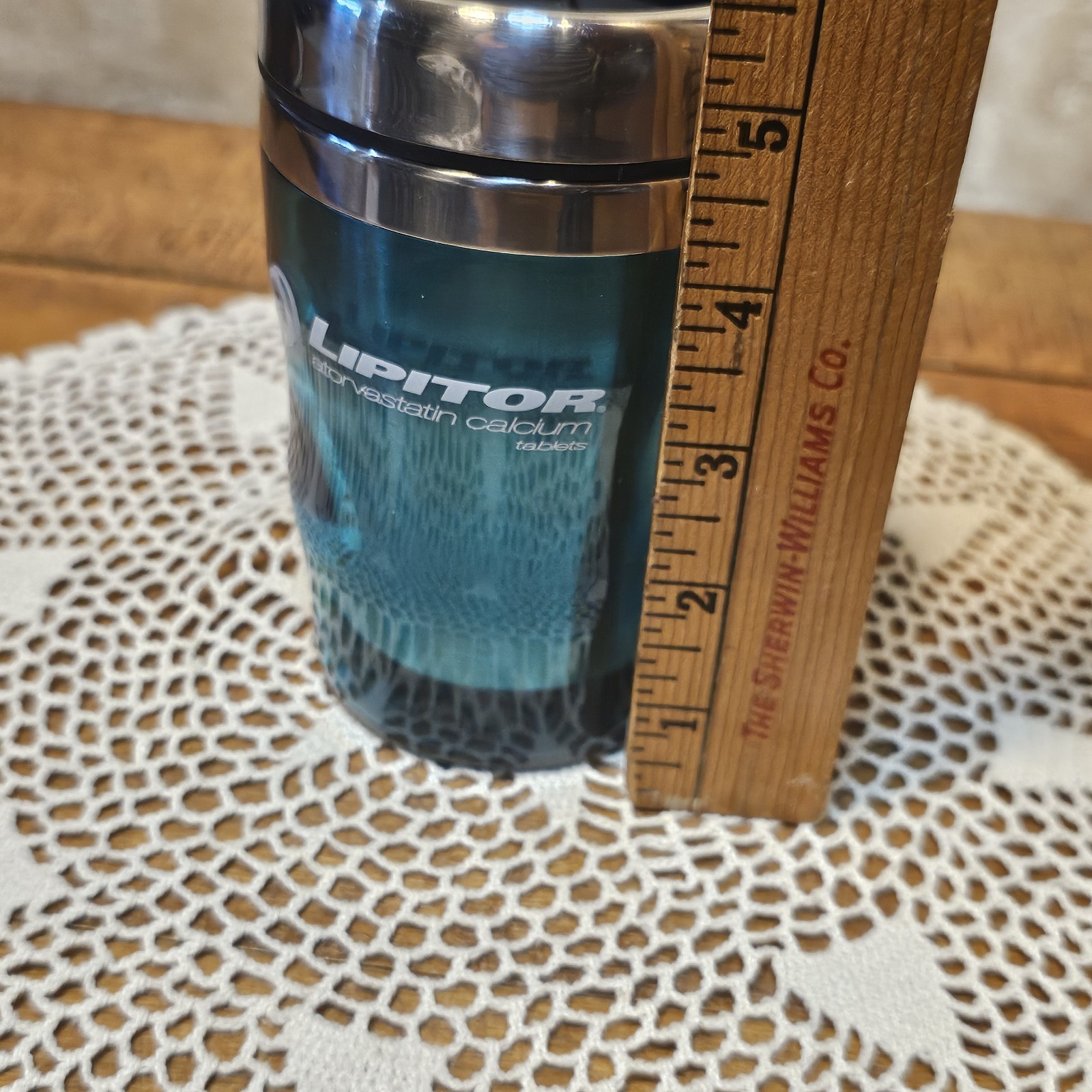 LIPITOR Teal Pharmaceutical Travel Mug Drug Rep Advertising Cholesterol