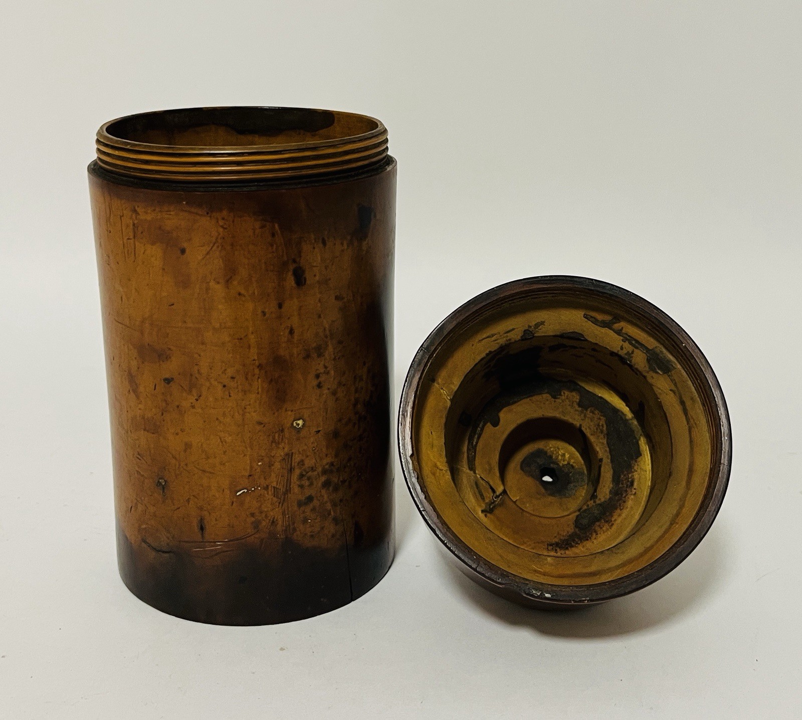 Antique Victorian Apothecary Chemist Turned Wood Sycamore Treen Bottle Holder
