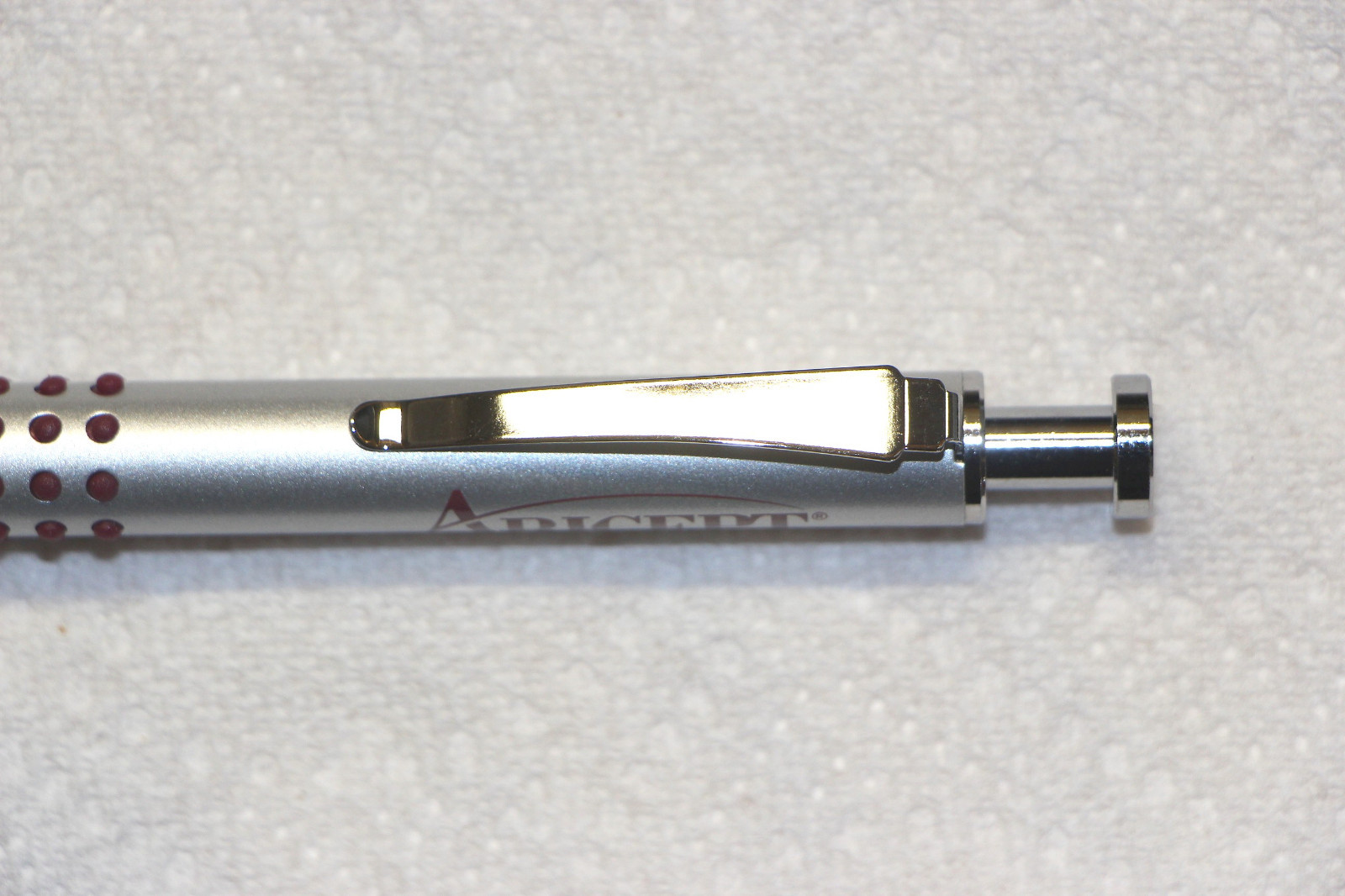 Drug Rep Pens ( Aricept ) Heavy Metal Nail Head Clicker Ribbed Rubber Gripper !