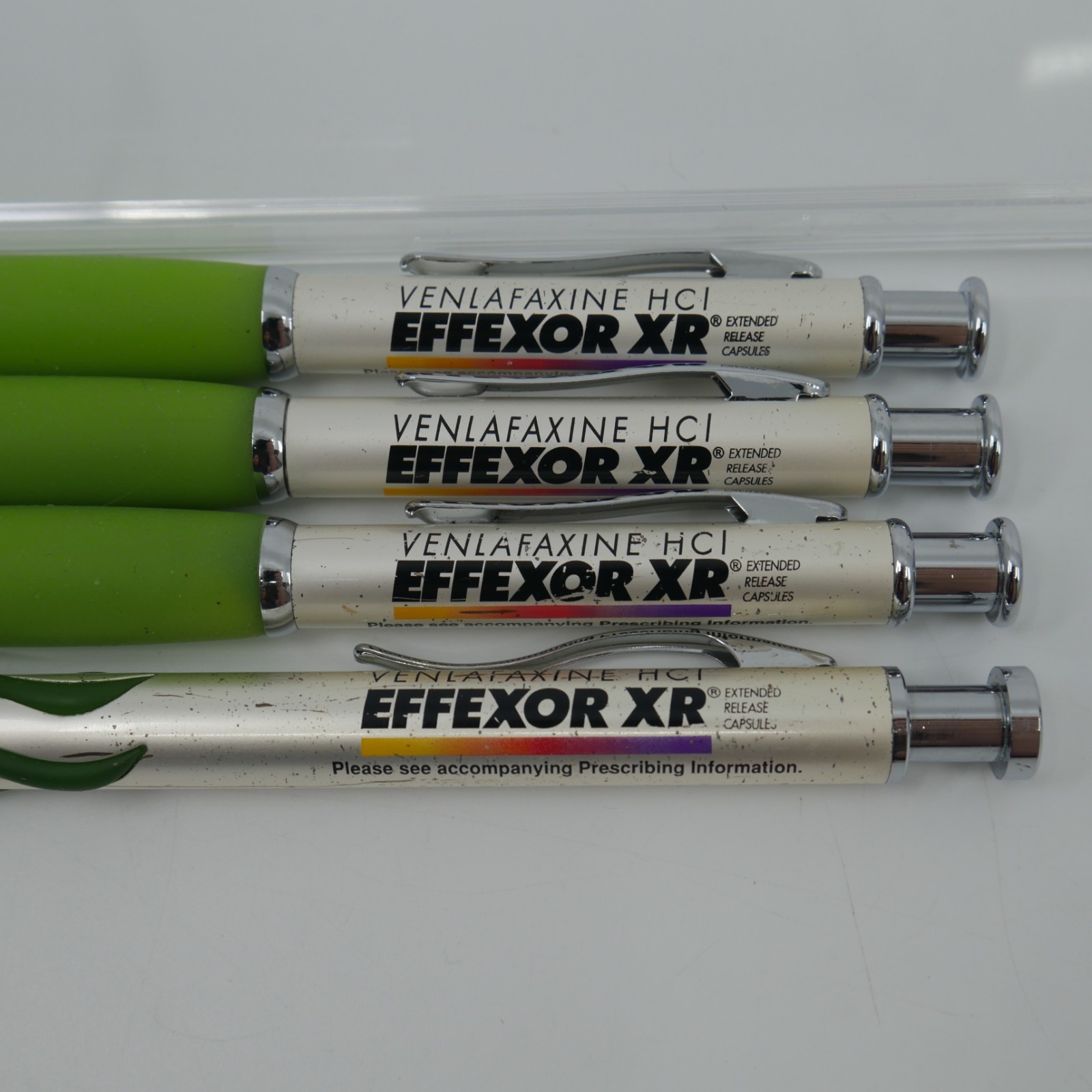 Lot of 4 EFFEXOR Drug Rep Pharmaceutical Advertising Pen Metal heavy