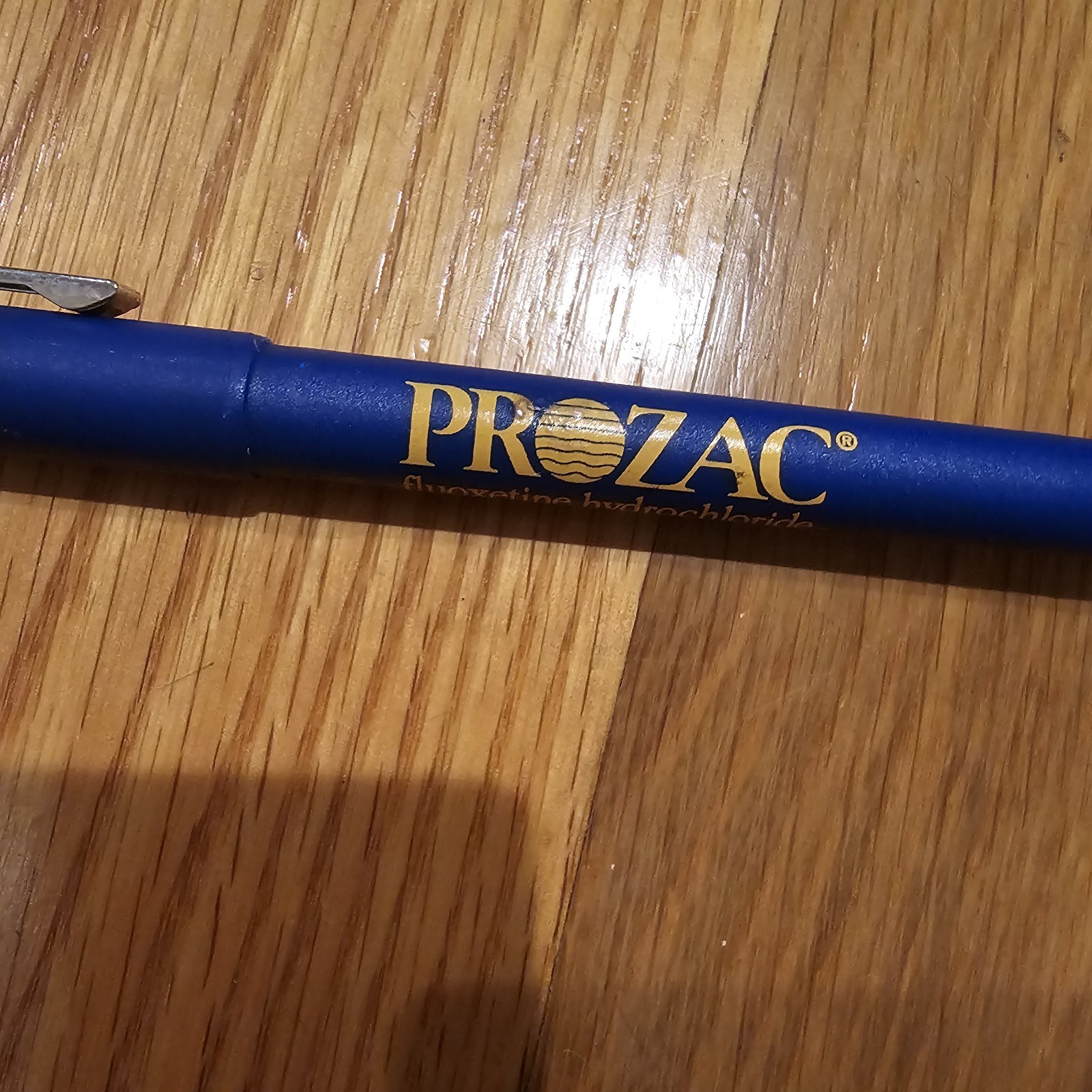 PROZAC FLUOXETINE HCL Pharmaceutical Drug Rep Marker Vintage Blue BIC READ Prop