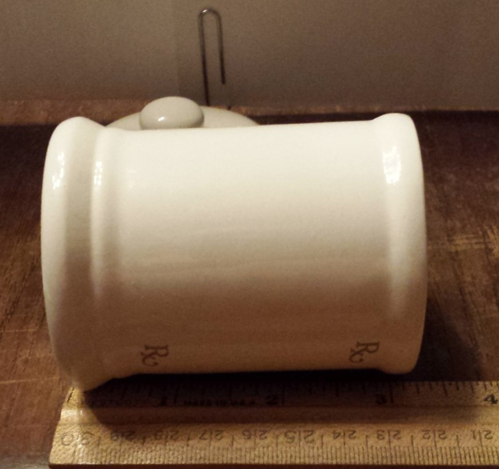 Vintage Advertising Aldoril RX Porcelain Apothecary Pharmacist Empty Jar (J34)