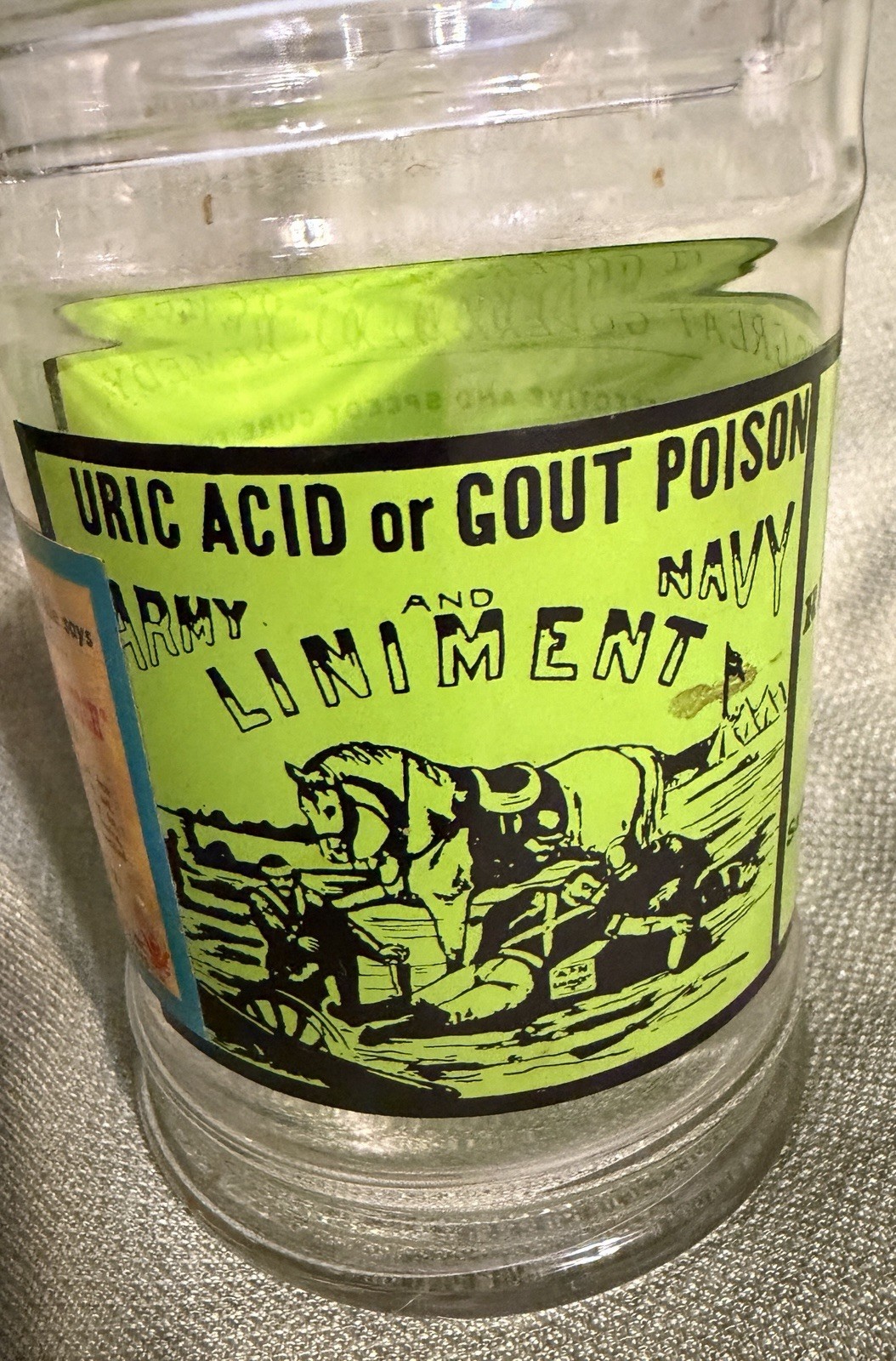Vintage Glass Apothecary Jar With Lid Army Navy Liniment Medicine Remedy 1970’s