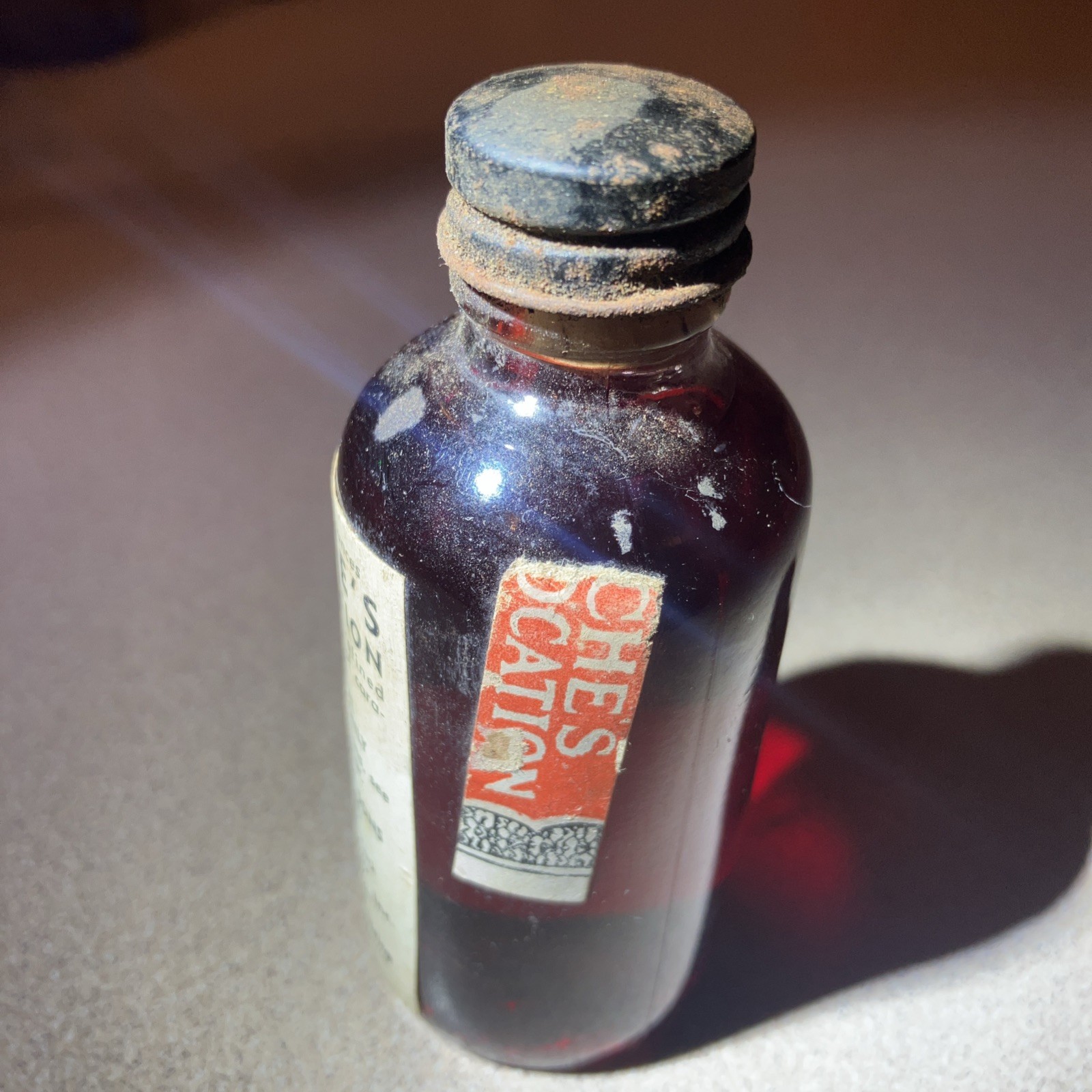 EXTREMELY RARE Antique Roche Full Embrocation Bottle 2fl oz 1930s Pharmacy