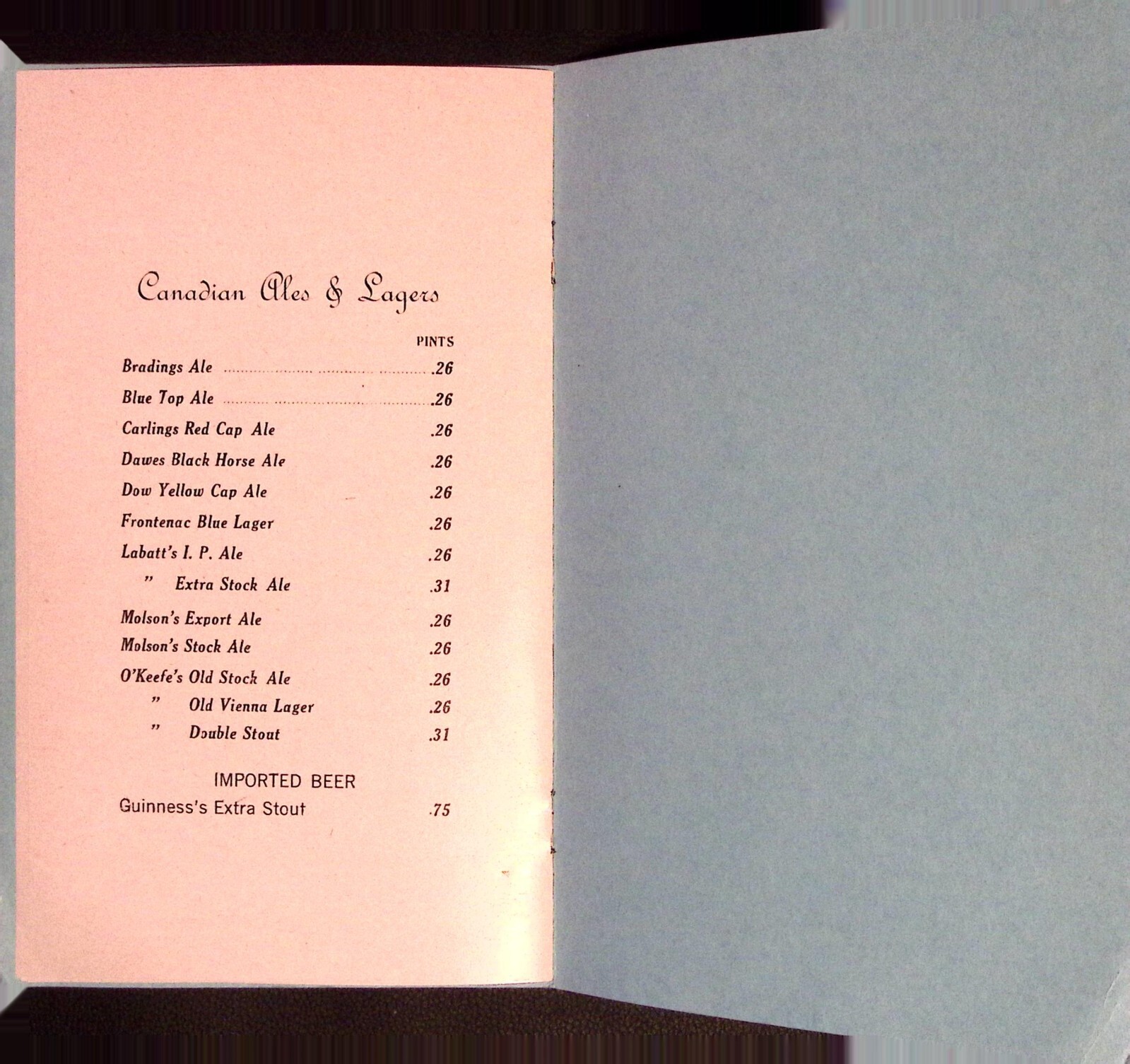 Chateau Laurier Hotel Menu 1950s Ottawa Canada Cocktail Wine Liquor List Vintage