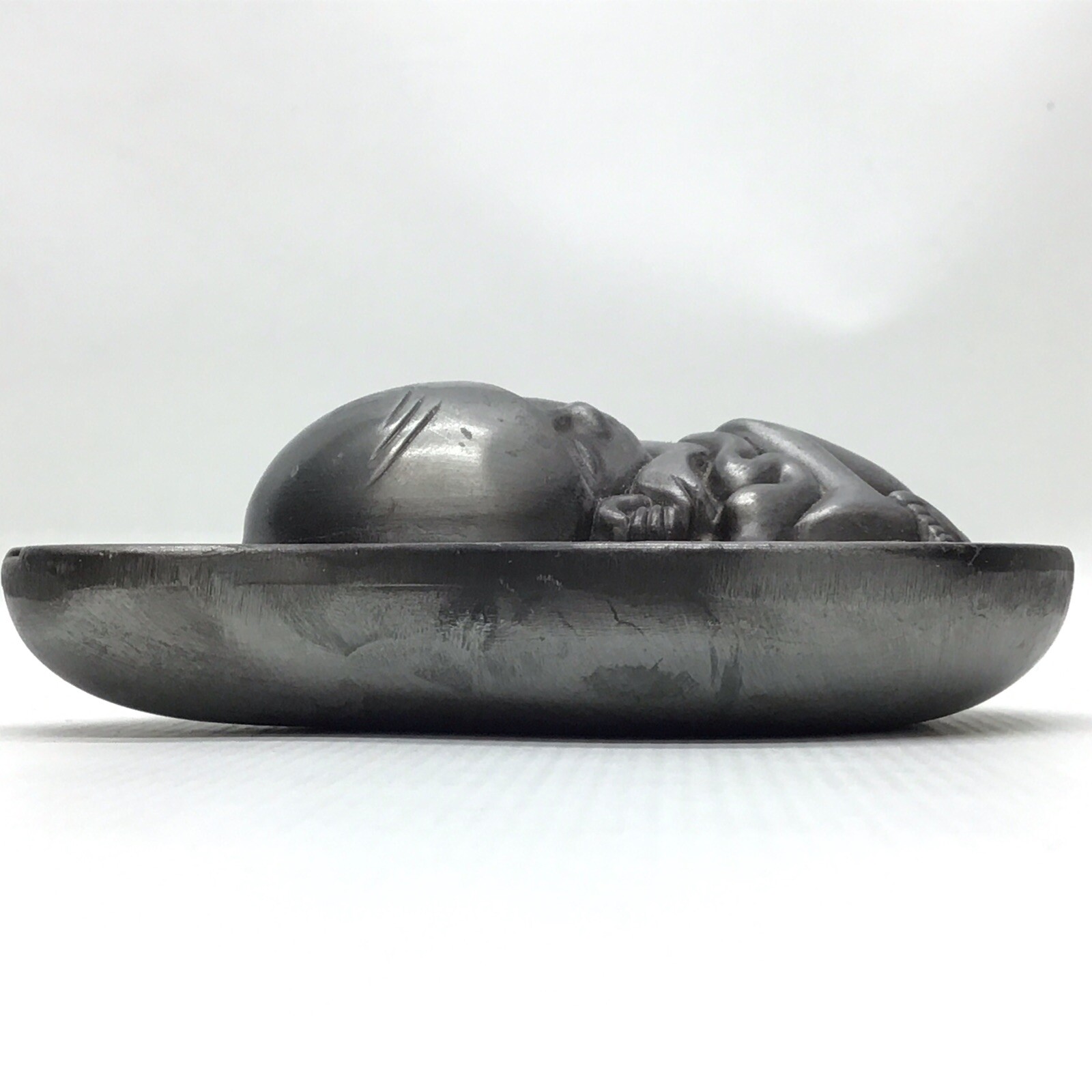 Vtg 1950-60s Parke-Davis Tabron Pharmaceutical Fetus Baby Pewter Paperweight