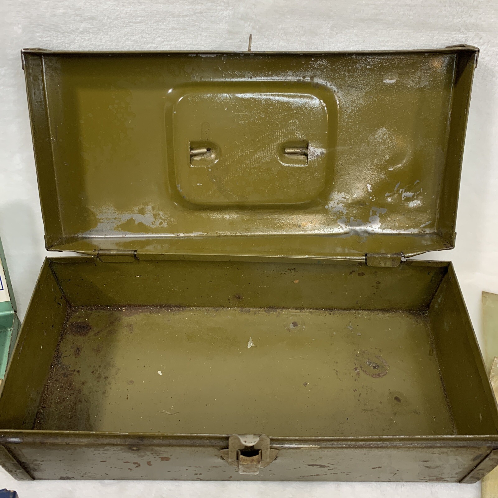 Vintage Medical First Aid Box Kit Green Metal Anahist Acme Johnson Mercurochrome