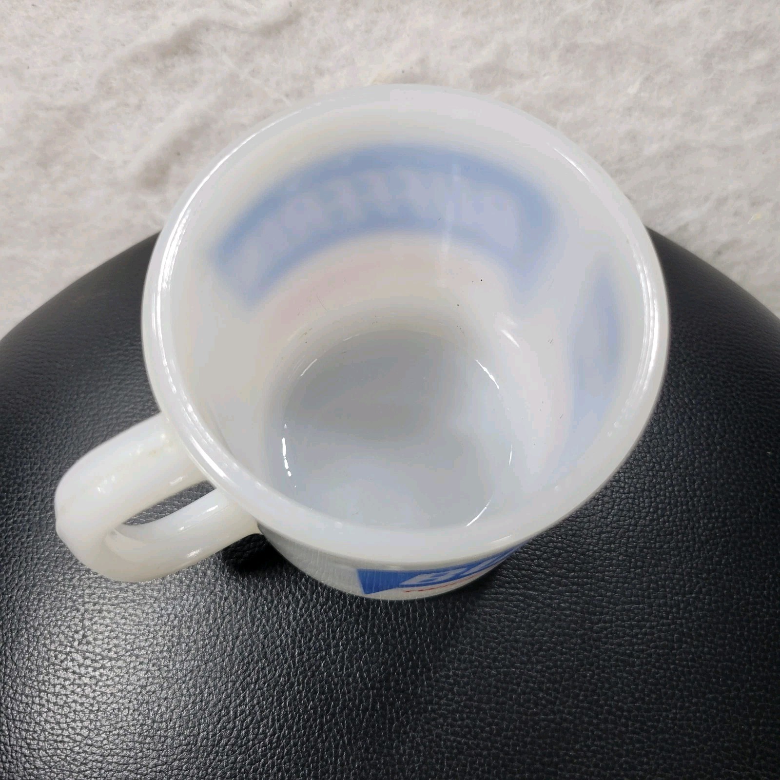 VTG Bufferin Pharmaceutical Advertising Mug Milk Glass White Retro Analgesic Cup