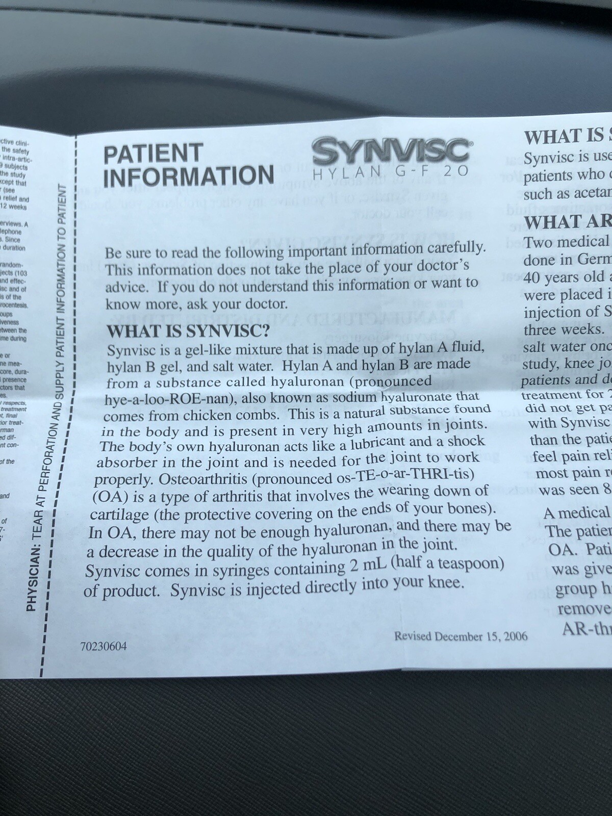 2008 Synvisc Hylan G-F 20 Genzyme Informational Promotional CD Made in Germany