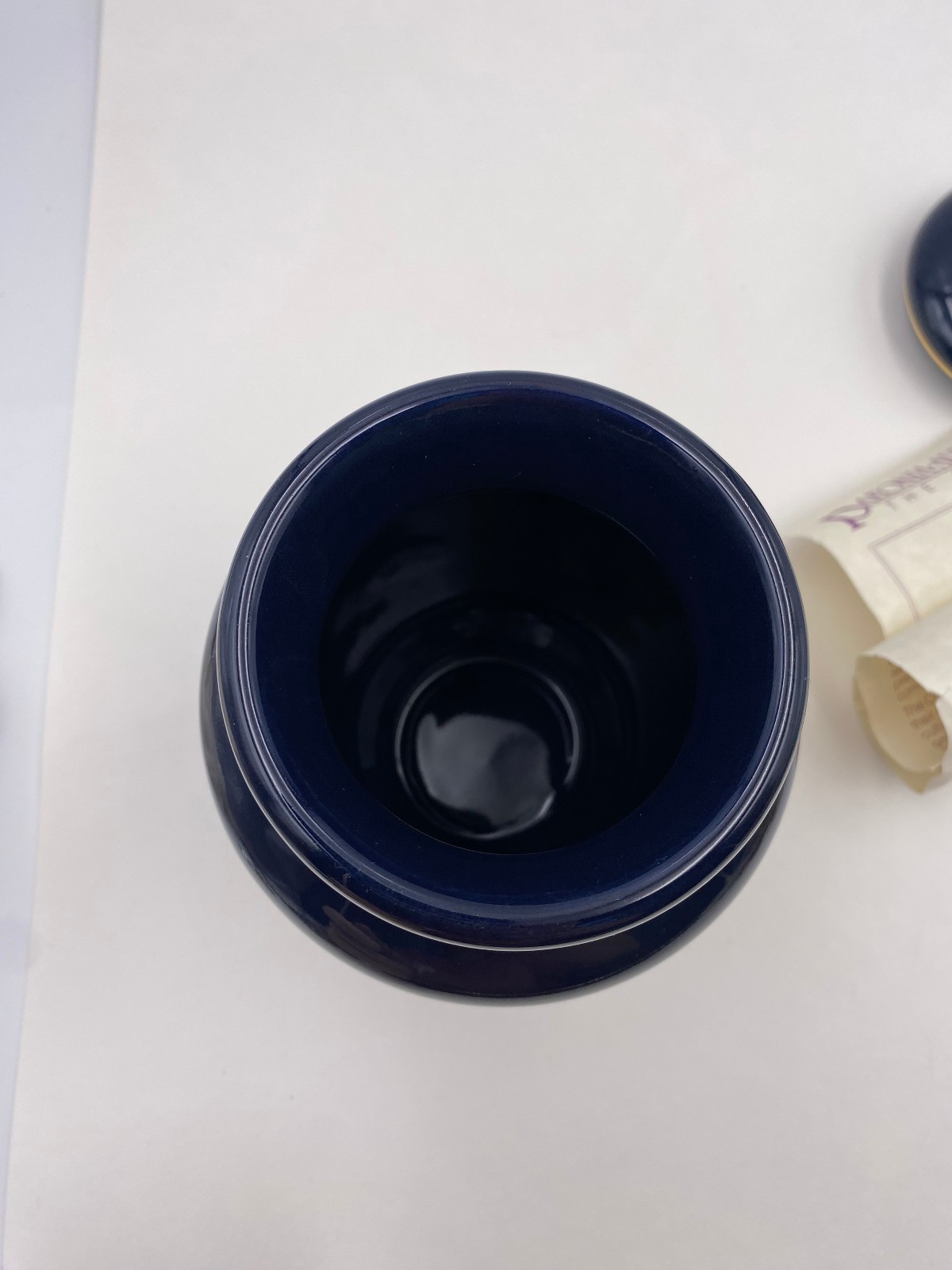 Paeonia Albiflora Apothecary Blue Pharmacy Jar w/ Lid Numbered