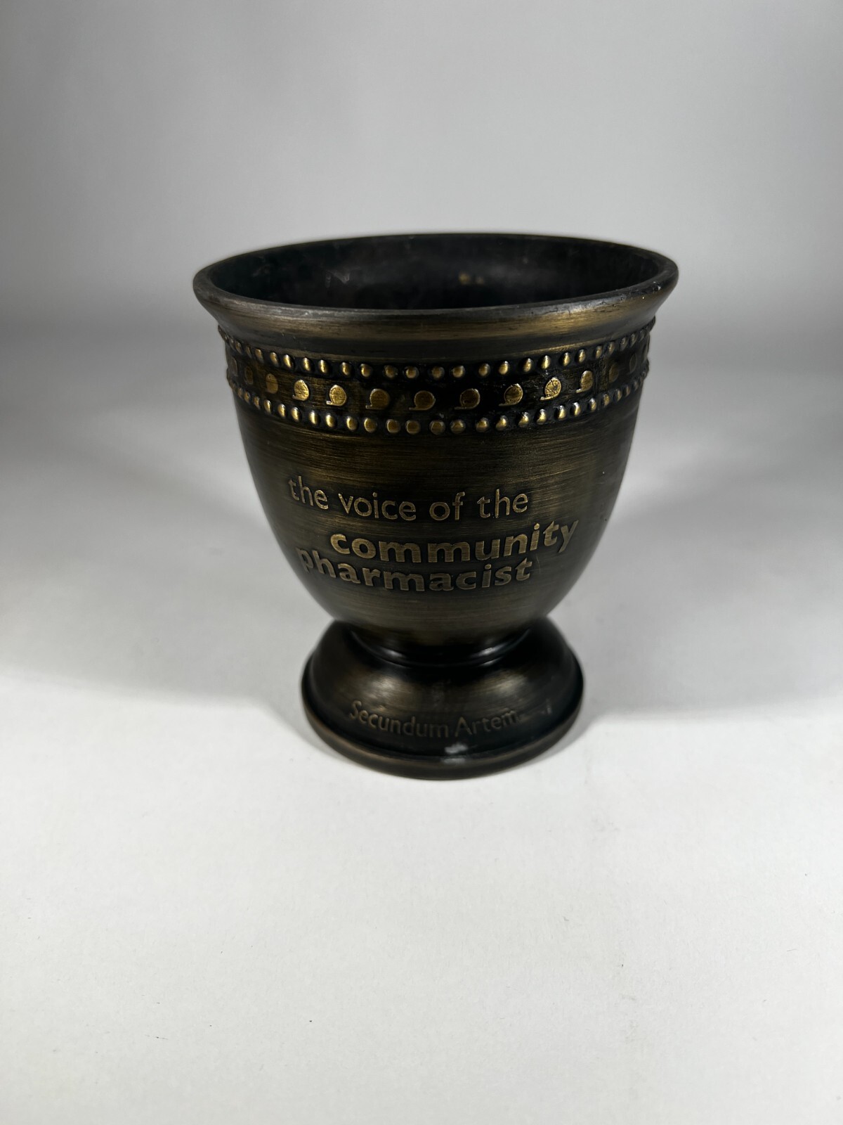 Mortar Vintage Bronze Brass Metal Pharmacopoeia no pestle 4″ Height