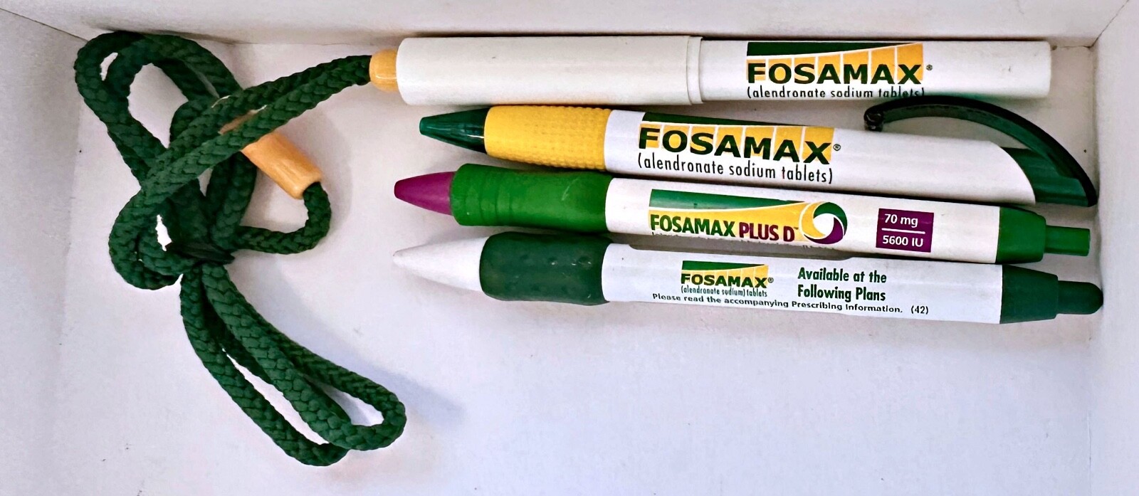 Lot Of 4 FOSAMAX Drug Rep Advertising Pharmaceuticals Collectable Pens Pharma
