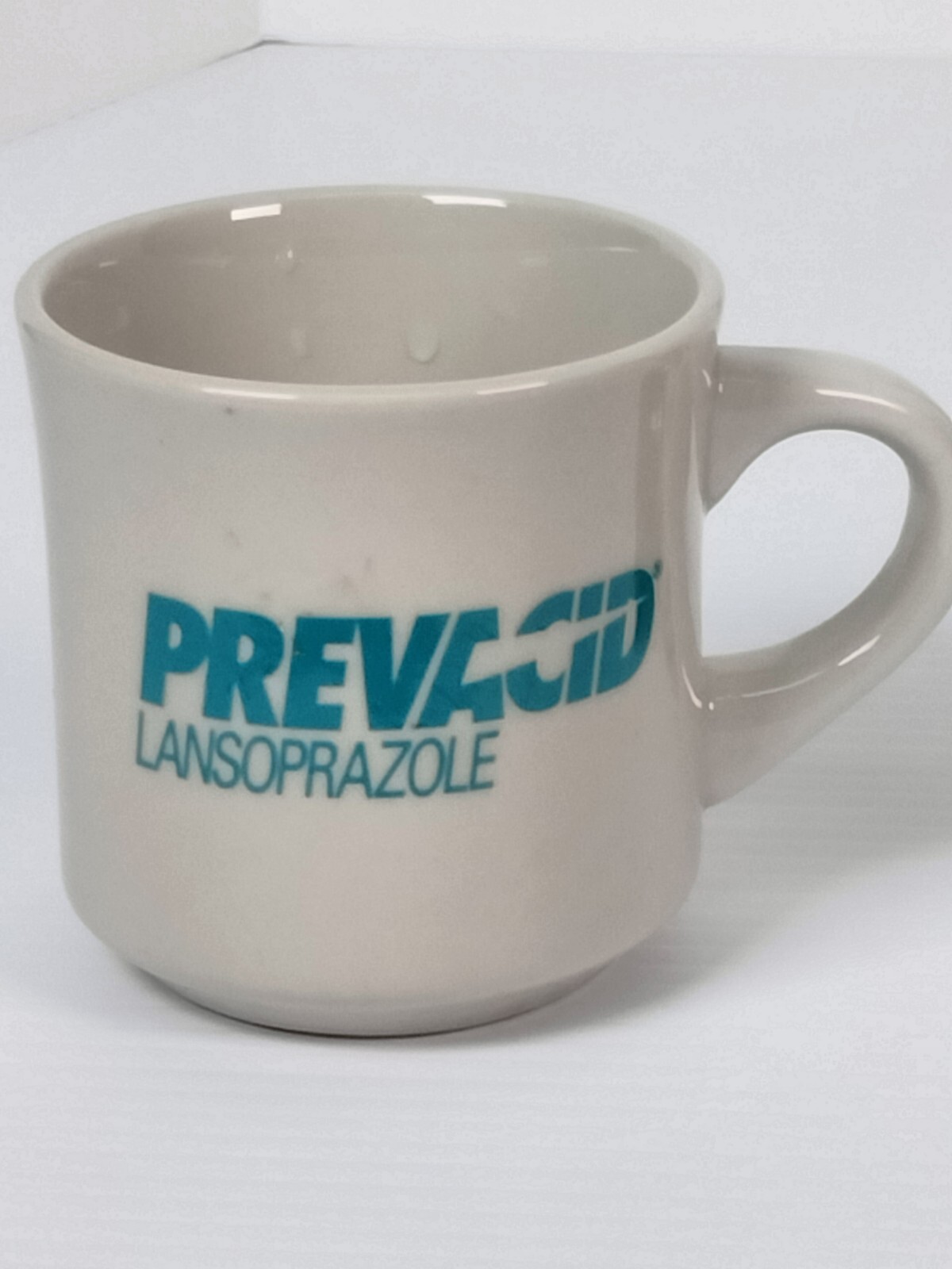 Prevacid Lansoprazole Mug Cup Pharmaceutical Advertising 3.25″ Teal & White