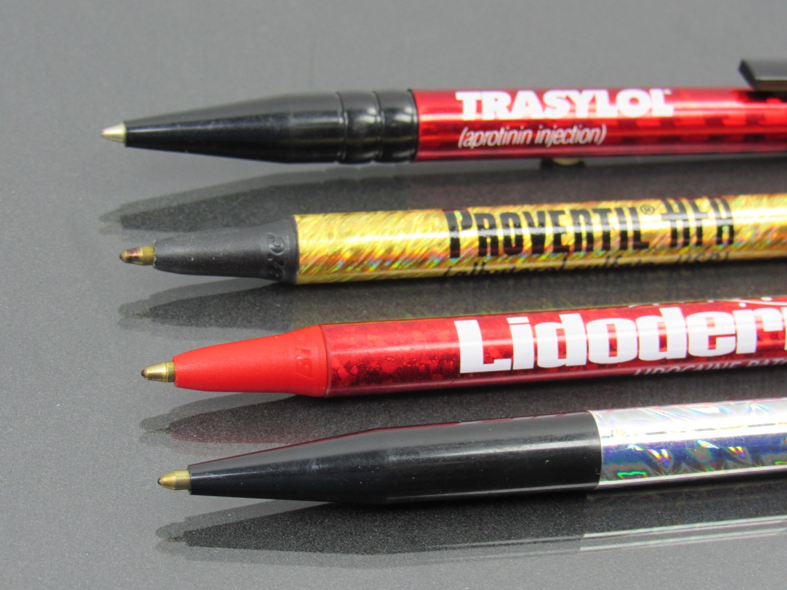Drug Rep Lot 4 PENS Pharmaceutical Promo Advertising Sparkling & Iridescent Rare