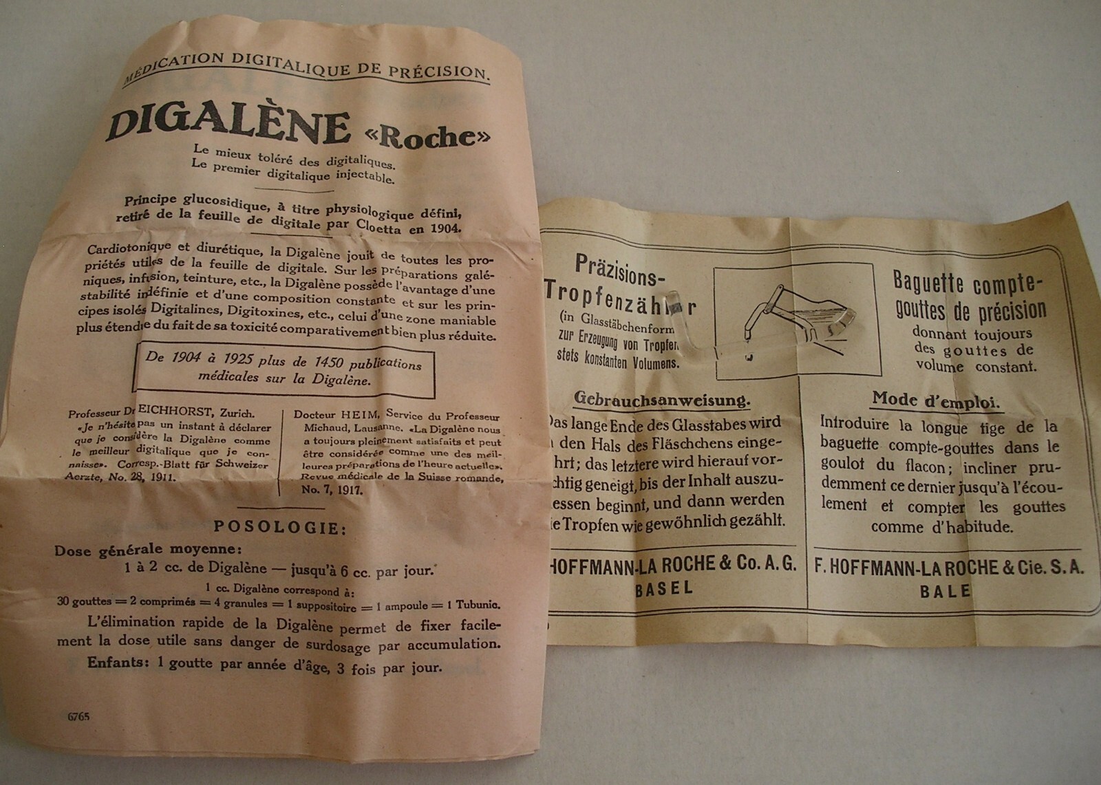 DIGALENE ROCHE *COLLECTABLE UNOPENED ANTIQUE VINTAGE SWISS MEDICINE*
