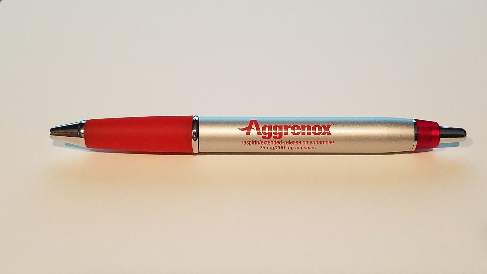 Aggrenox Drug Rep Pharmaceutical Click RARE HTF METAL PEN Promo New