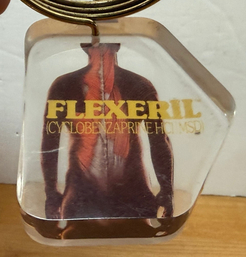 Flexeril Lucite Desk Letter Holder Merck & Co Drug Rep Promo Pharma Marketing